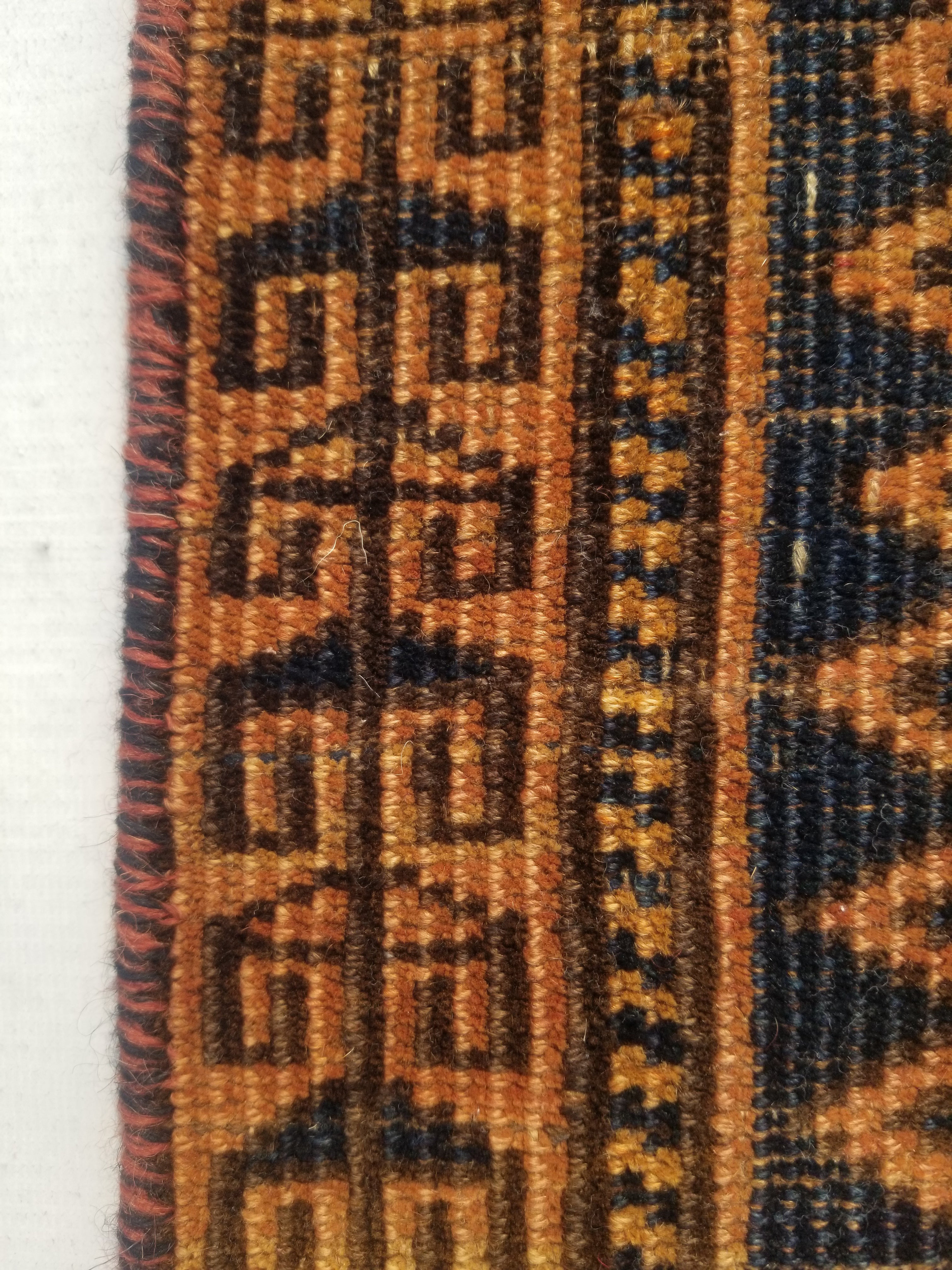 Antique Traditional Handmade Afghan Wool Multicolor Rug 130x91cm