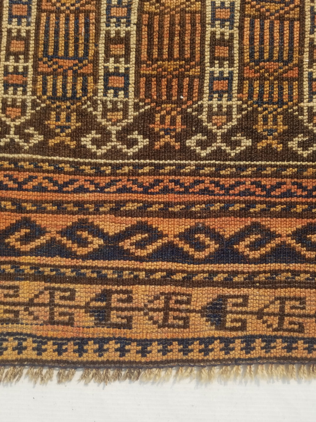Antique Traditional Handmade Afghan Wool Multicolor Rug 130x91cm