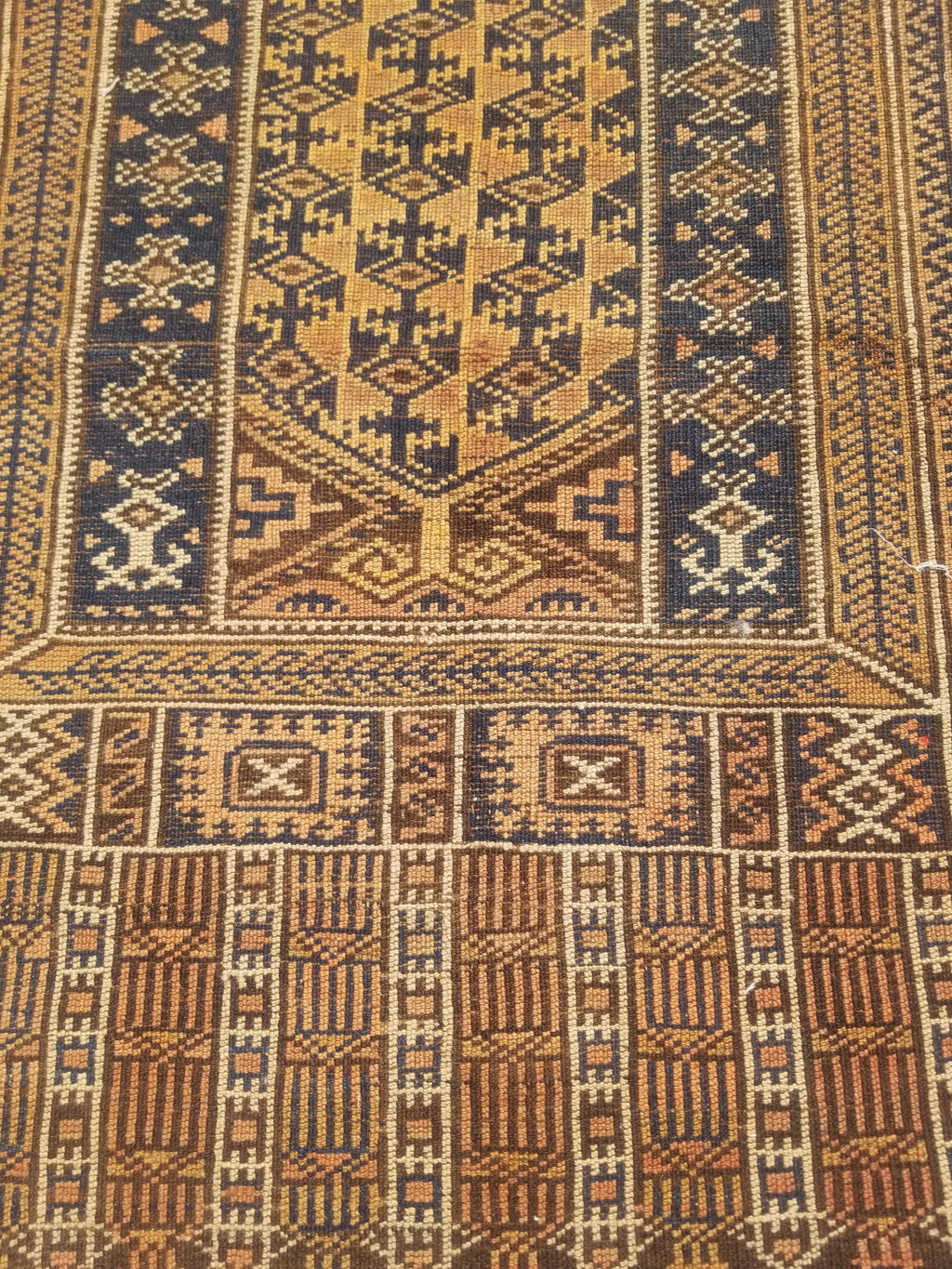 Antique Traditional Handmade Afghan Wool Multicolor Rug 130x91cm