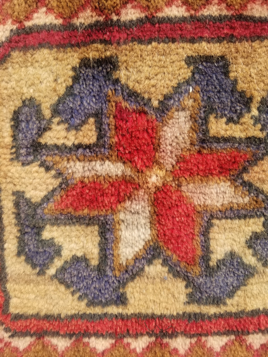 Antique Traditional Handmade Caucasian Kazak Wool Multicolor Rug 56x48cm