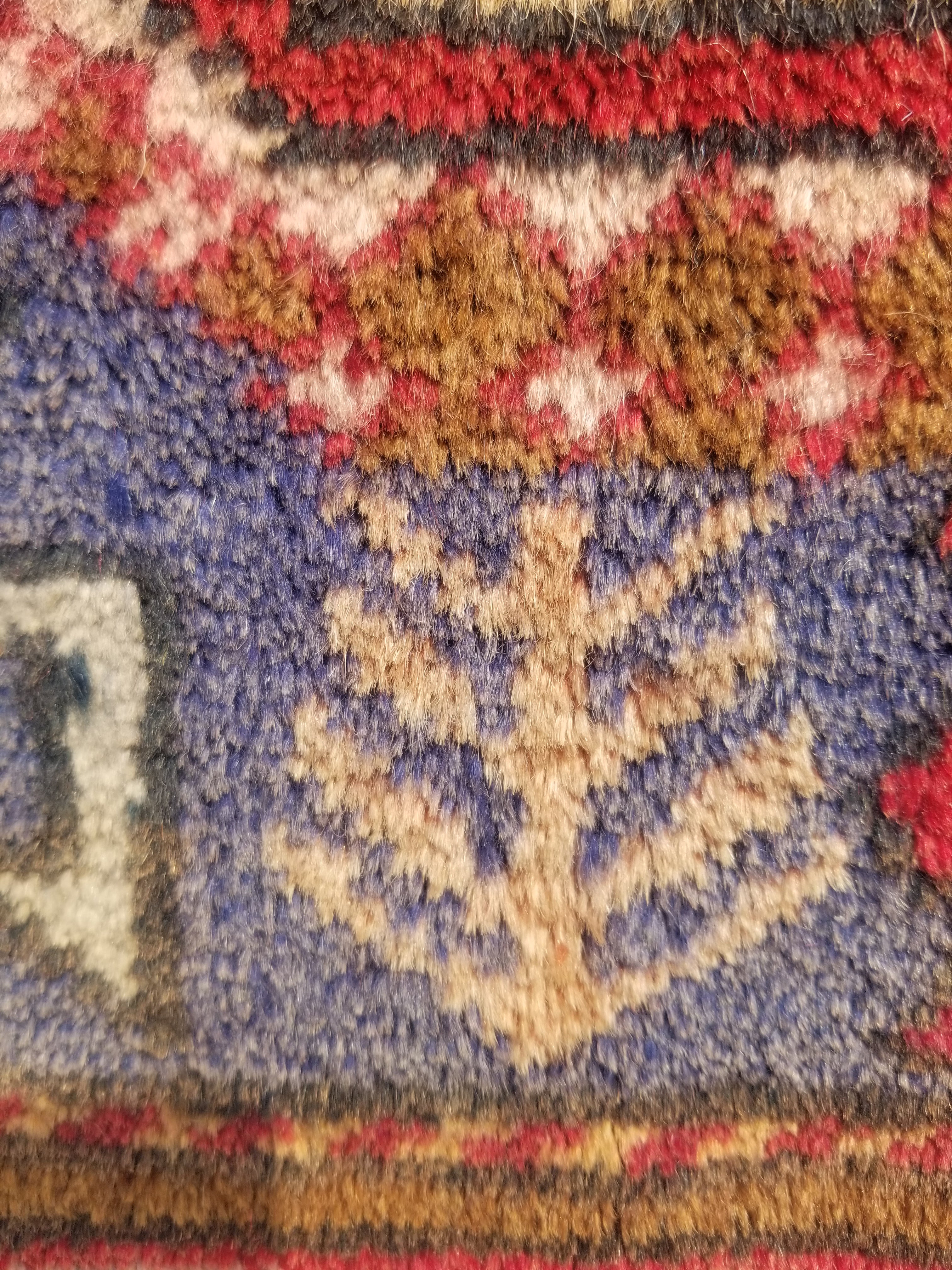 Antique Traditional Handmade Caucasian Kazak Wool Multicolor Rug 56x48cm