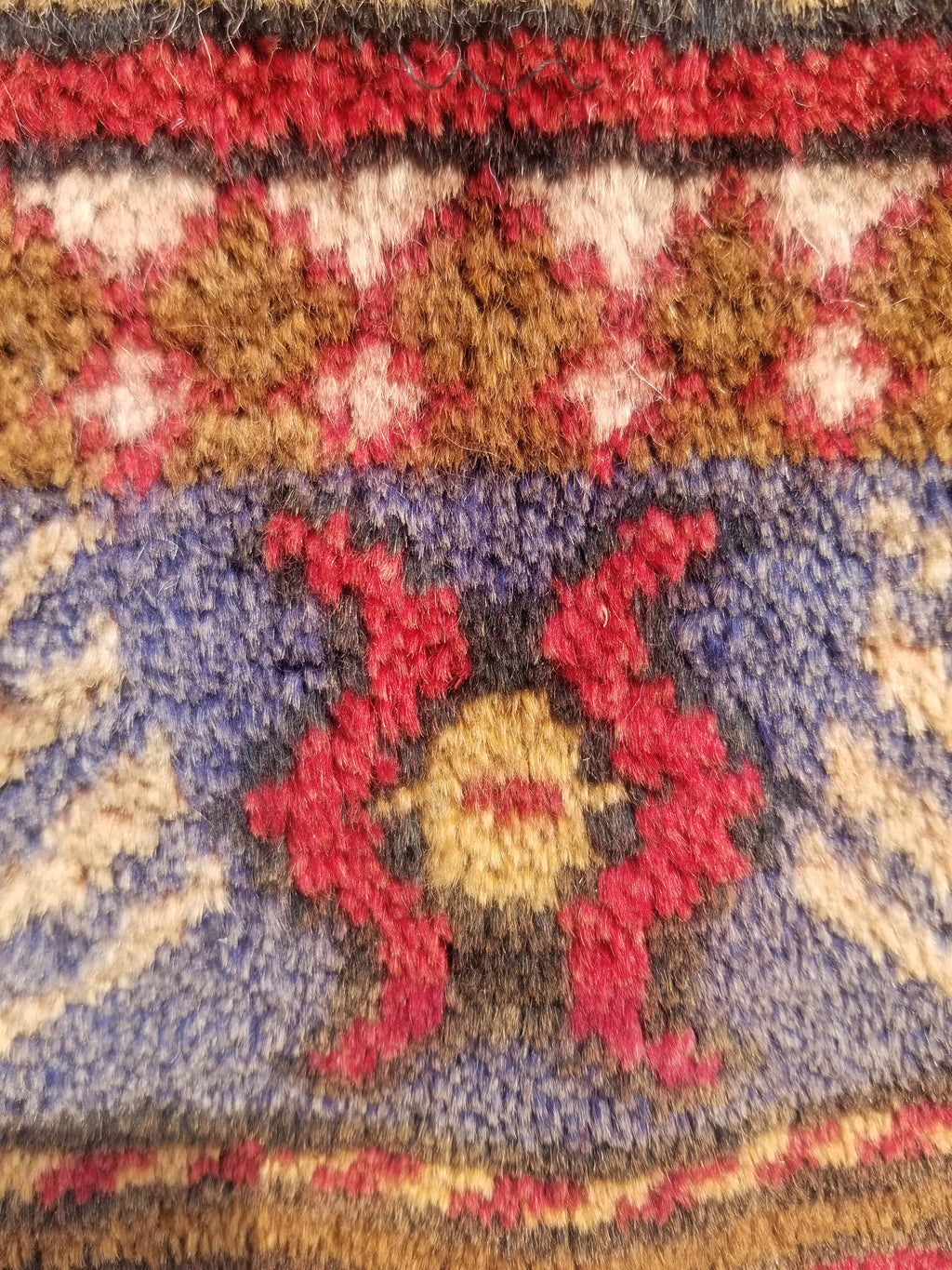 Antique Traditional Handmade Caucasian Kazak Wool Multicolor Rug 56x48cm
