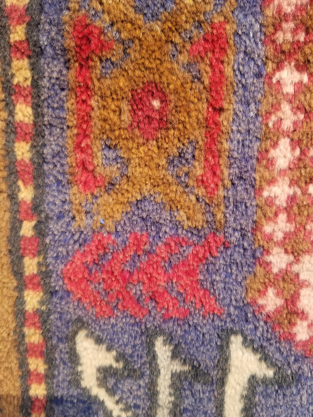 Antique Traditional Handmade Caucasian Kazak Wool Multicolor Rug 56x48cm