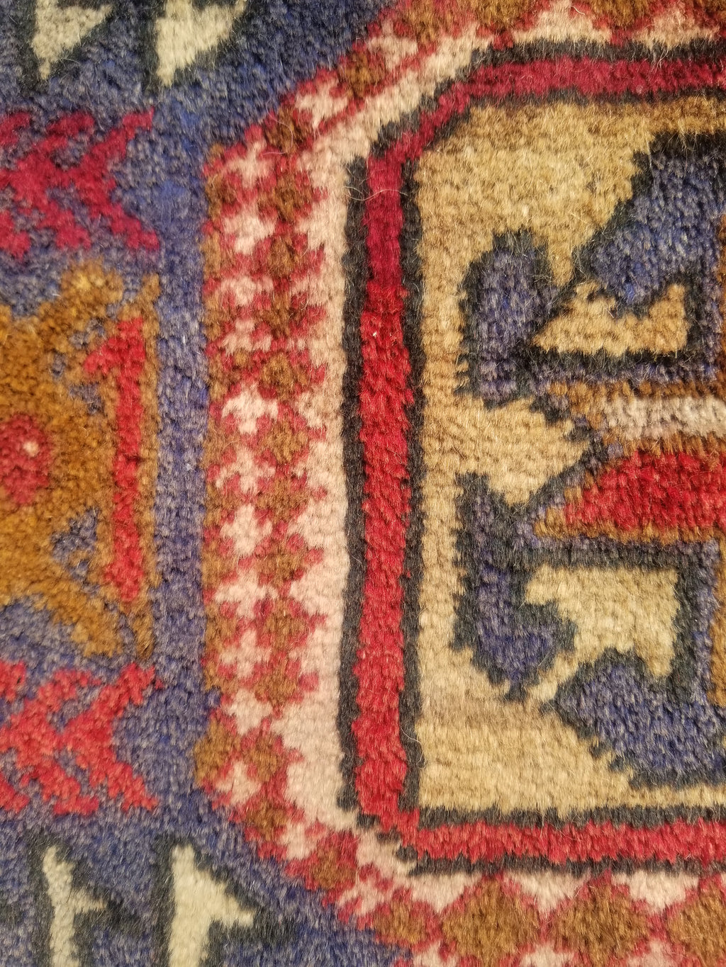 Antique Traditional Handmade Caucasian Kazak Wool Multicolor Rug 56x48cm