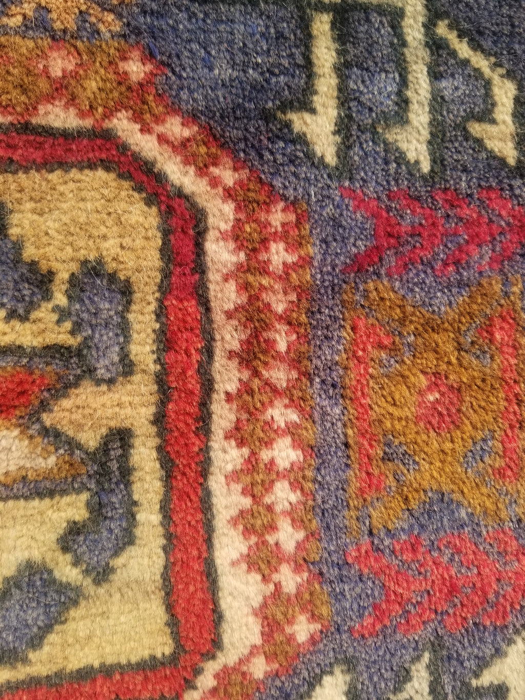 Antique Traditional Handmade Caucasian Kazak Wool Multicolor Rug 56x48cm