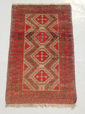 Distressed Antique Tarditional Handmade Afghan Wool Multicolor Rug 129x83cm