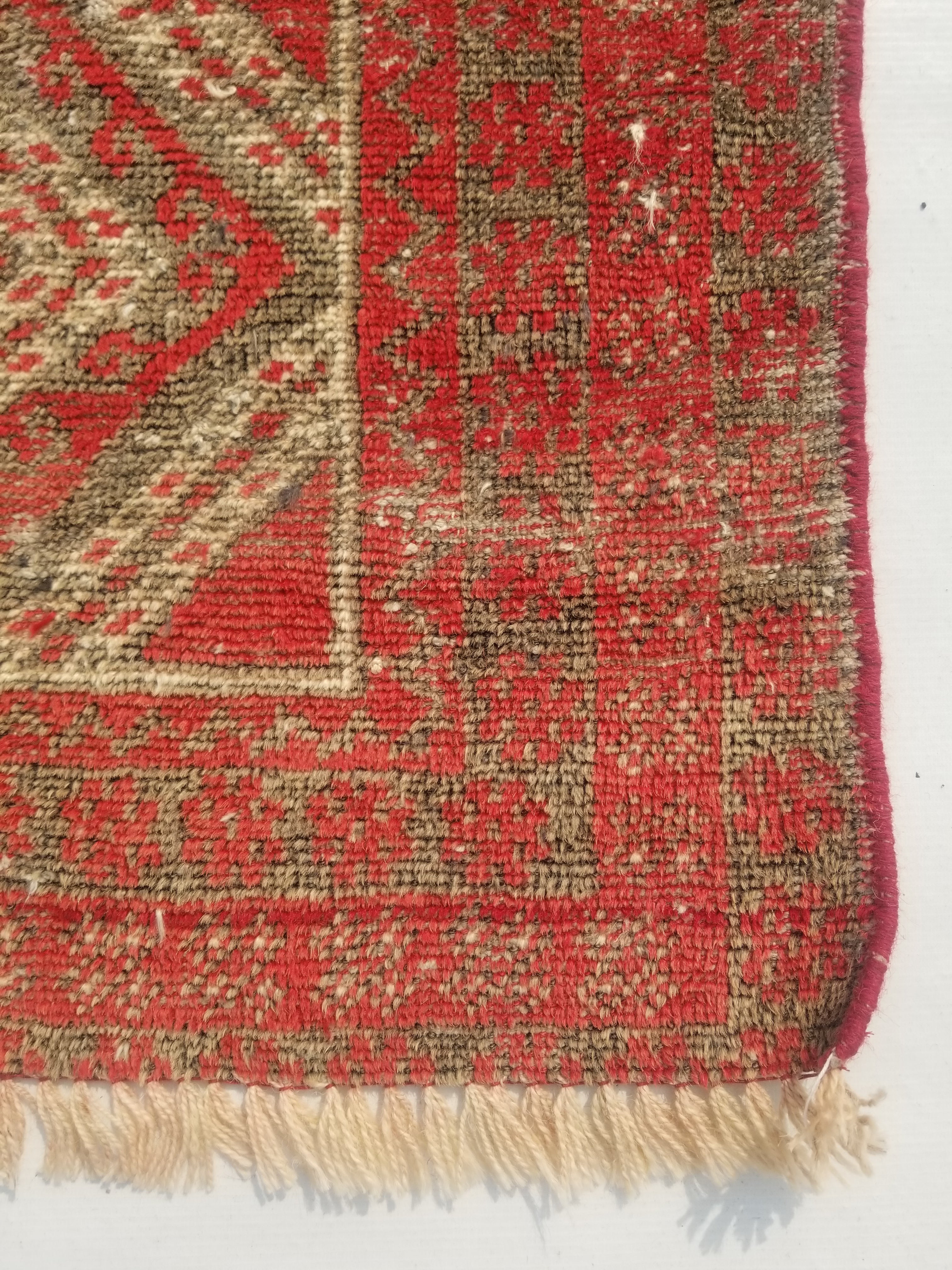 Distressed Antique Tarditional Handmade Afghan Wool Multicolor Rug 129x83cm