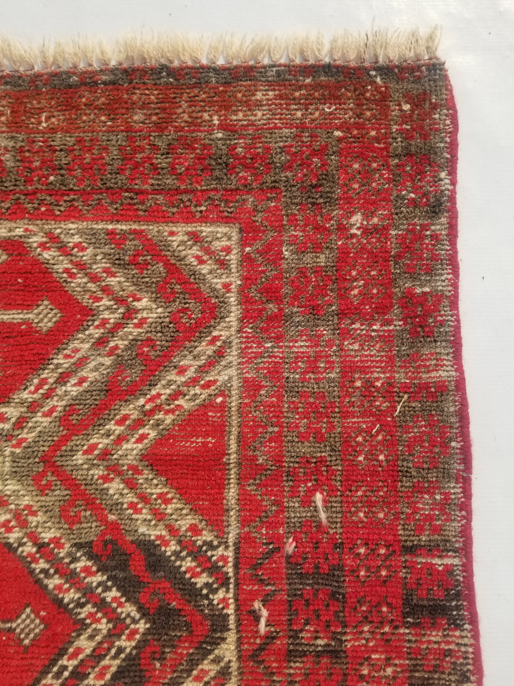 Distressed Antique Tarditional Handmade Afghan Wool Multicolor Rug 129x83cm