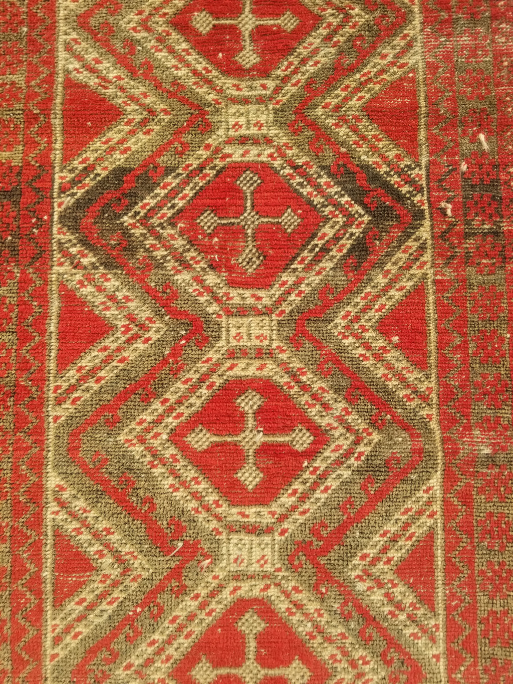 Distressed Antique Tarditional Handmade Afghan Wool Multicolor Rug 129x83cm