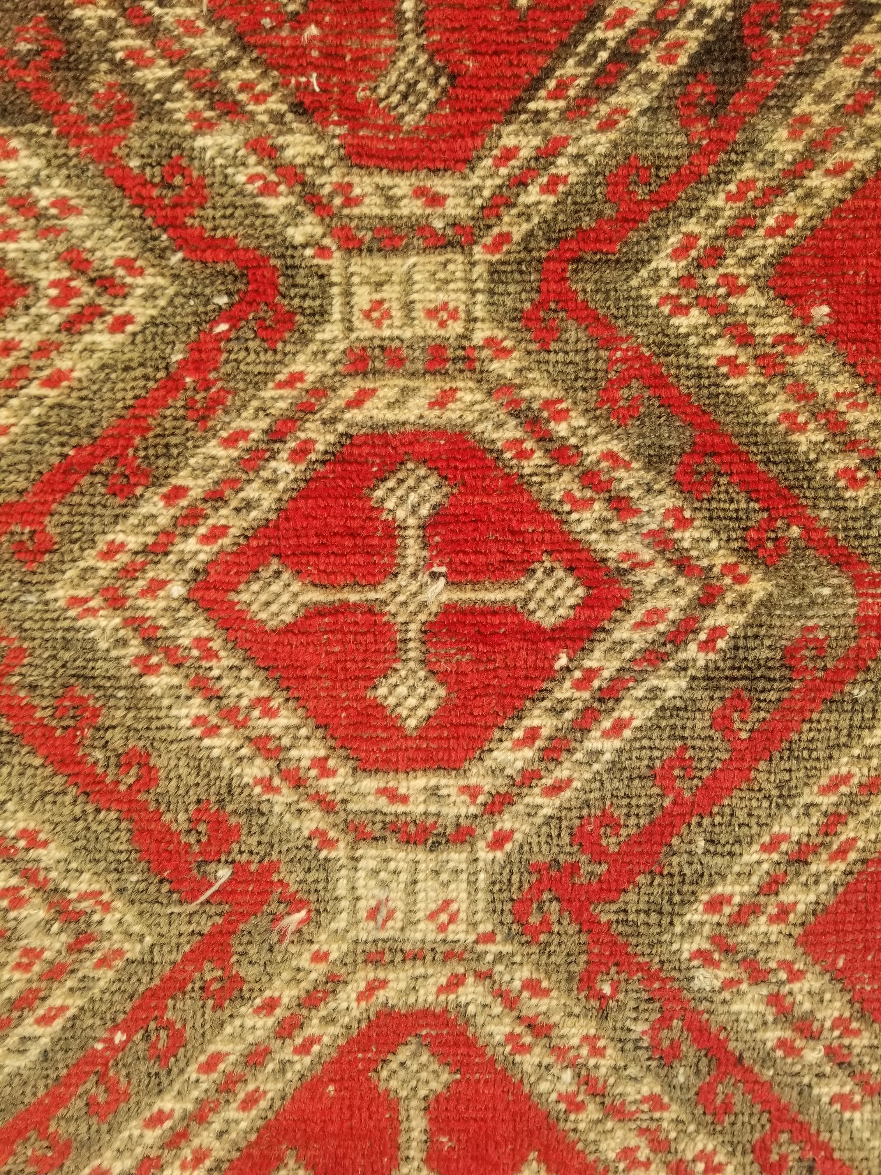 Distressed Antique Tarditional Handmade Afghan Wool Multicolor Rug 129x83cm