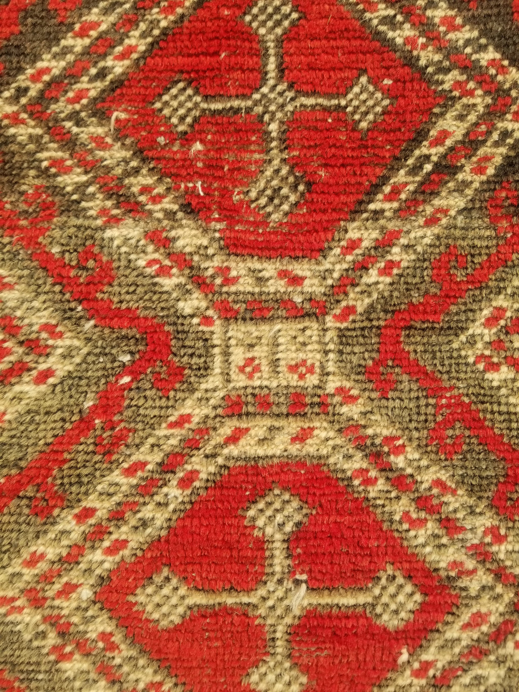 Distressed Antique Tarditional Handmade Afghan Wool Multicolor Rug 129x83cm