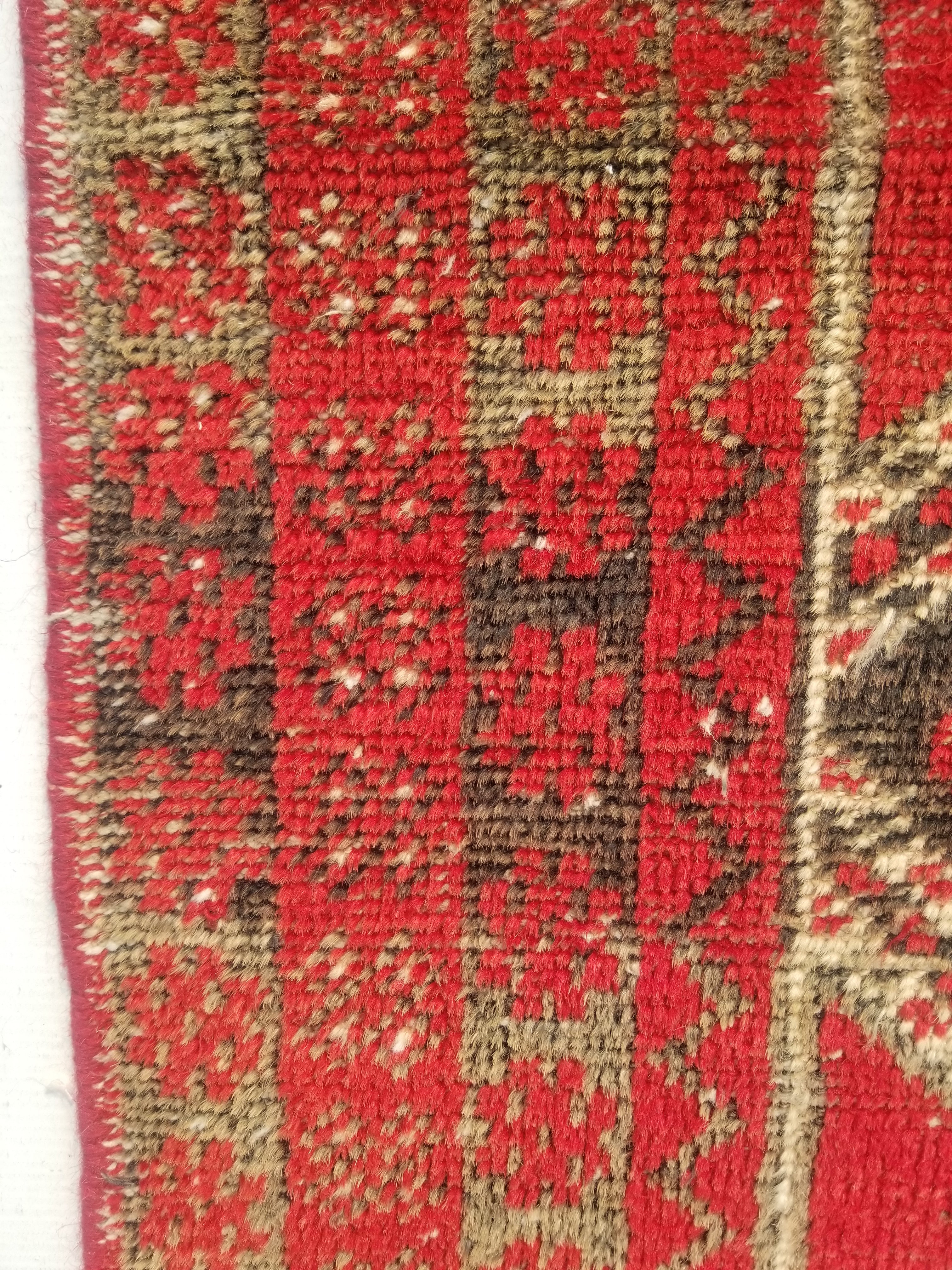 Distressed Antique Tarditional Handmade Afghan Wool Multicolor Rug 129x83cm