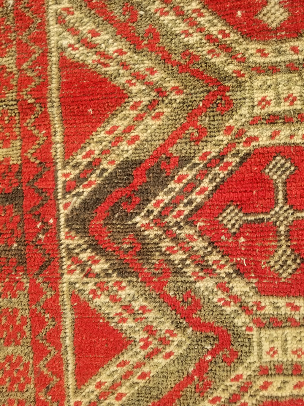 Distressed Antique Tarditional Handmade Afghan Wool Multicolor Rug 129x83cm