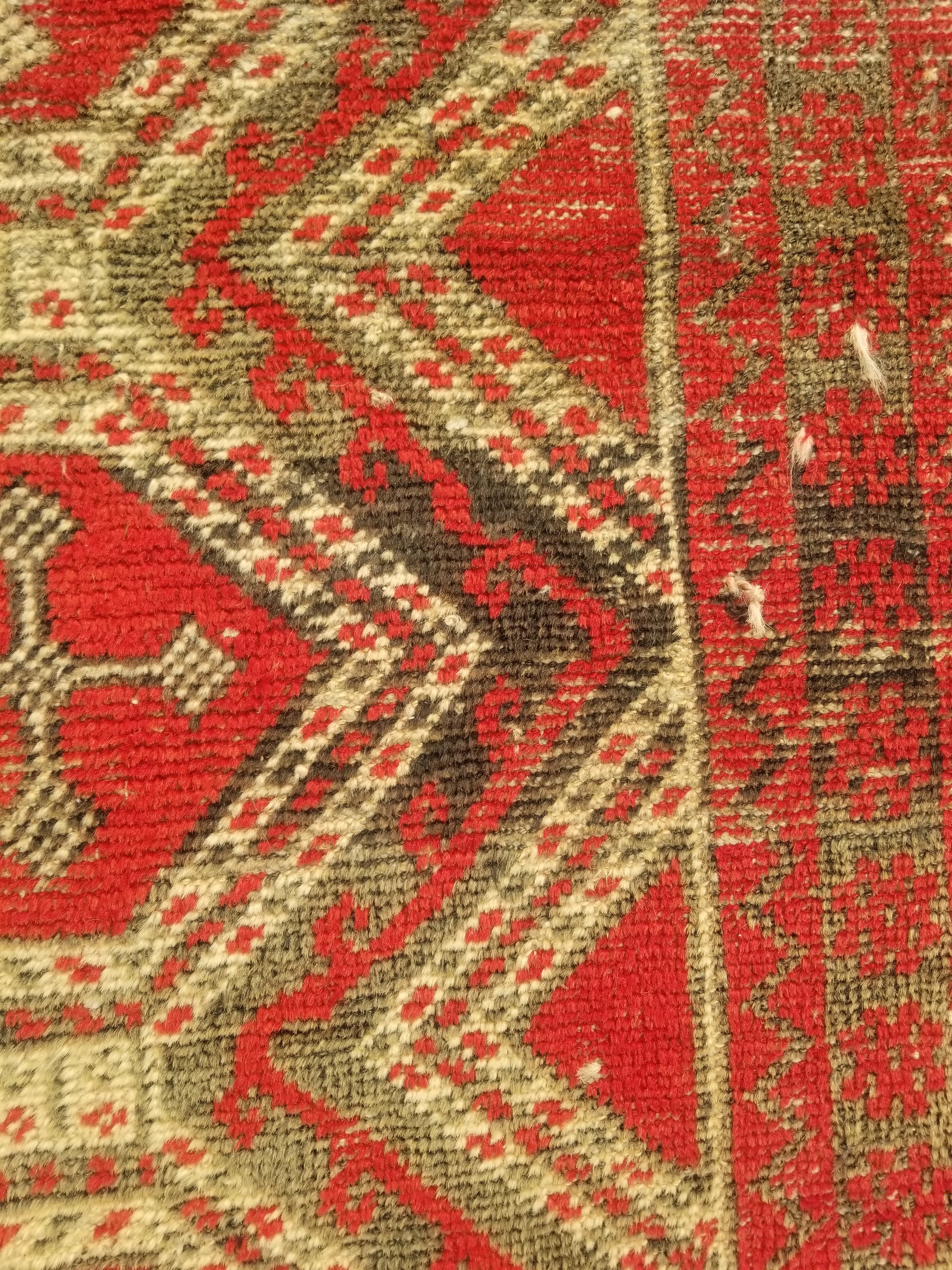 Distressed Antique Tarditional Handmade Afghan Wool Multicolor Rug 129x83cm