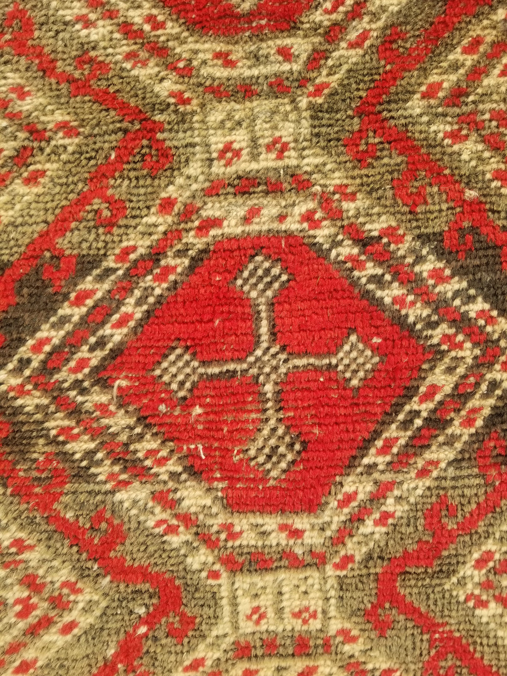 Distressed Antique Tarditional Handmade Afghan Wool Multicolor Rug 129x83cm