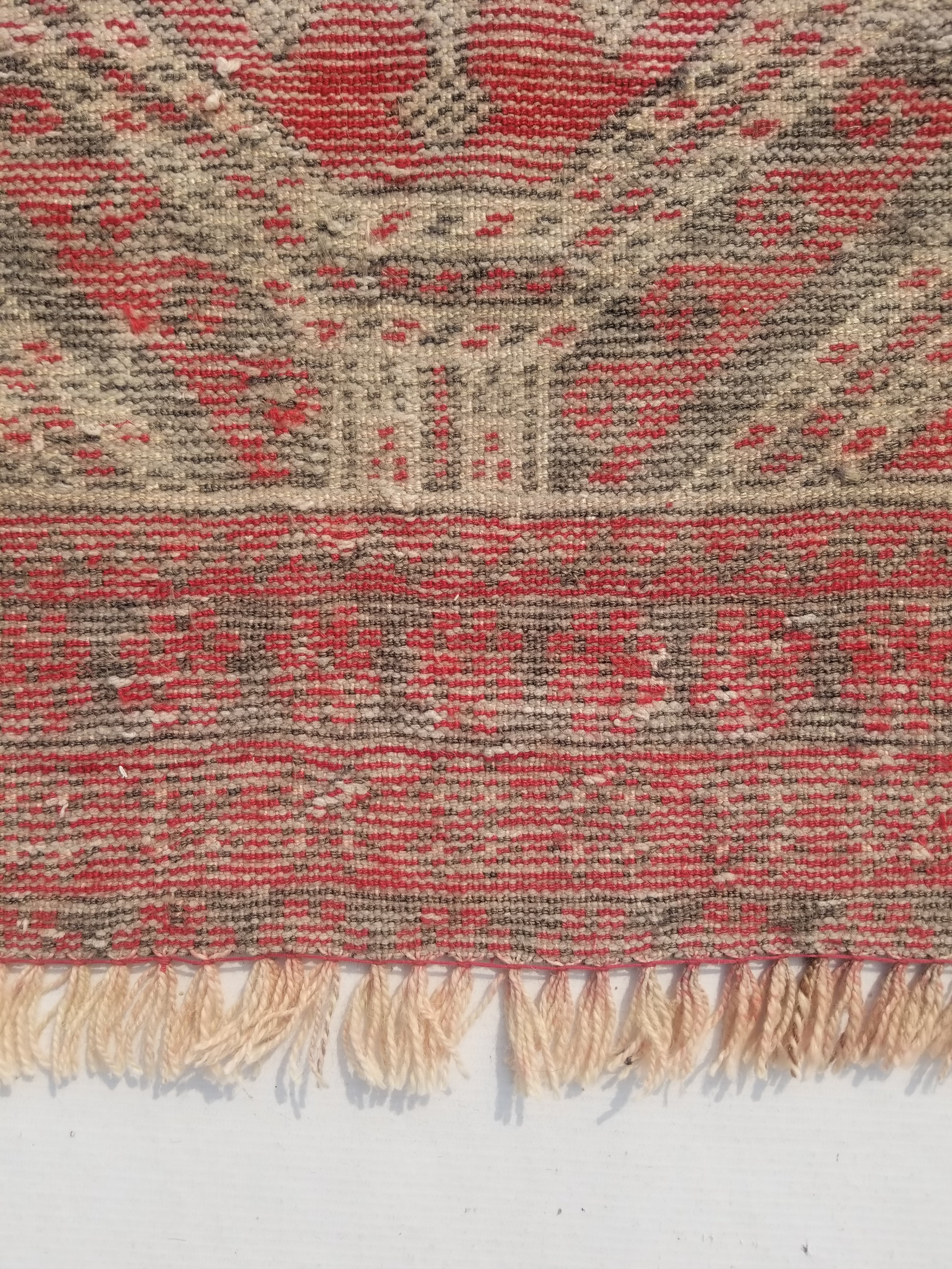 Distressed Antique Tarditional Handmade Afghan Wool Multicolor Rug 129x83cm