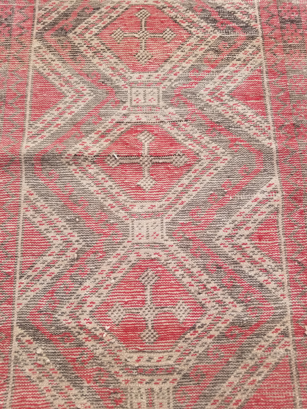 Distressed Antique Tarditional Handmade Afghan Wool Multicolor Rug 129x83cm