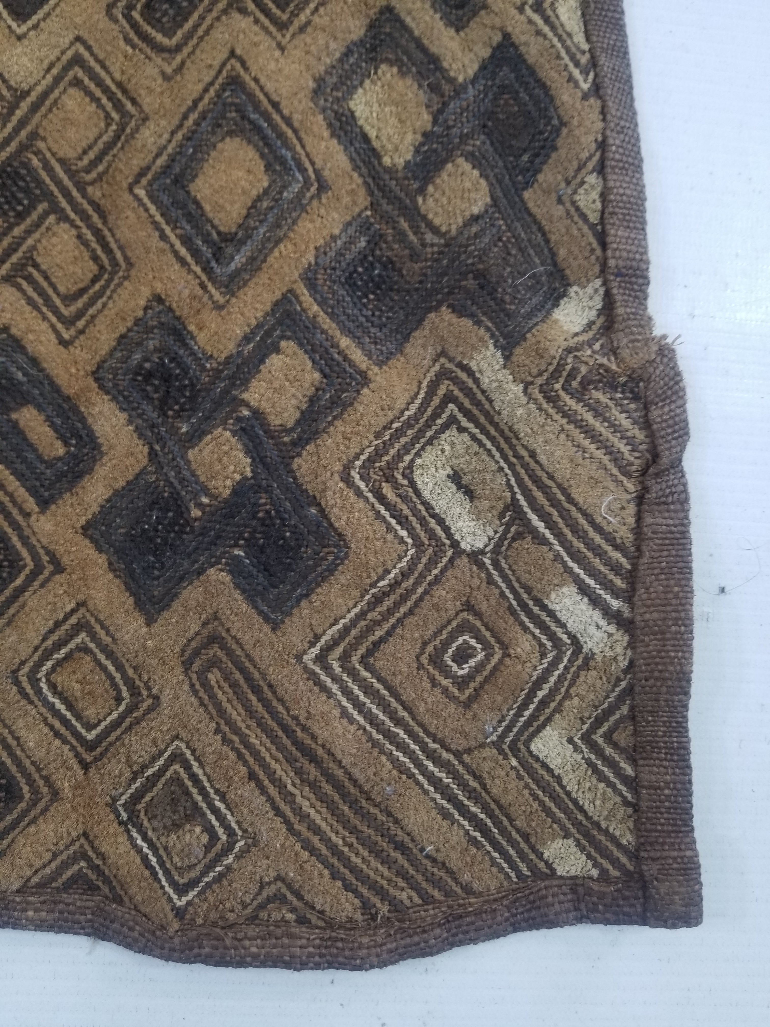 Vintage African Kuba Cloth Raffia Textile Panel 60x54cm