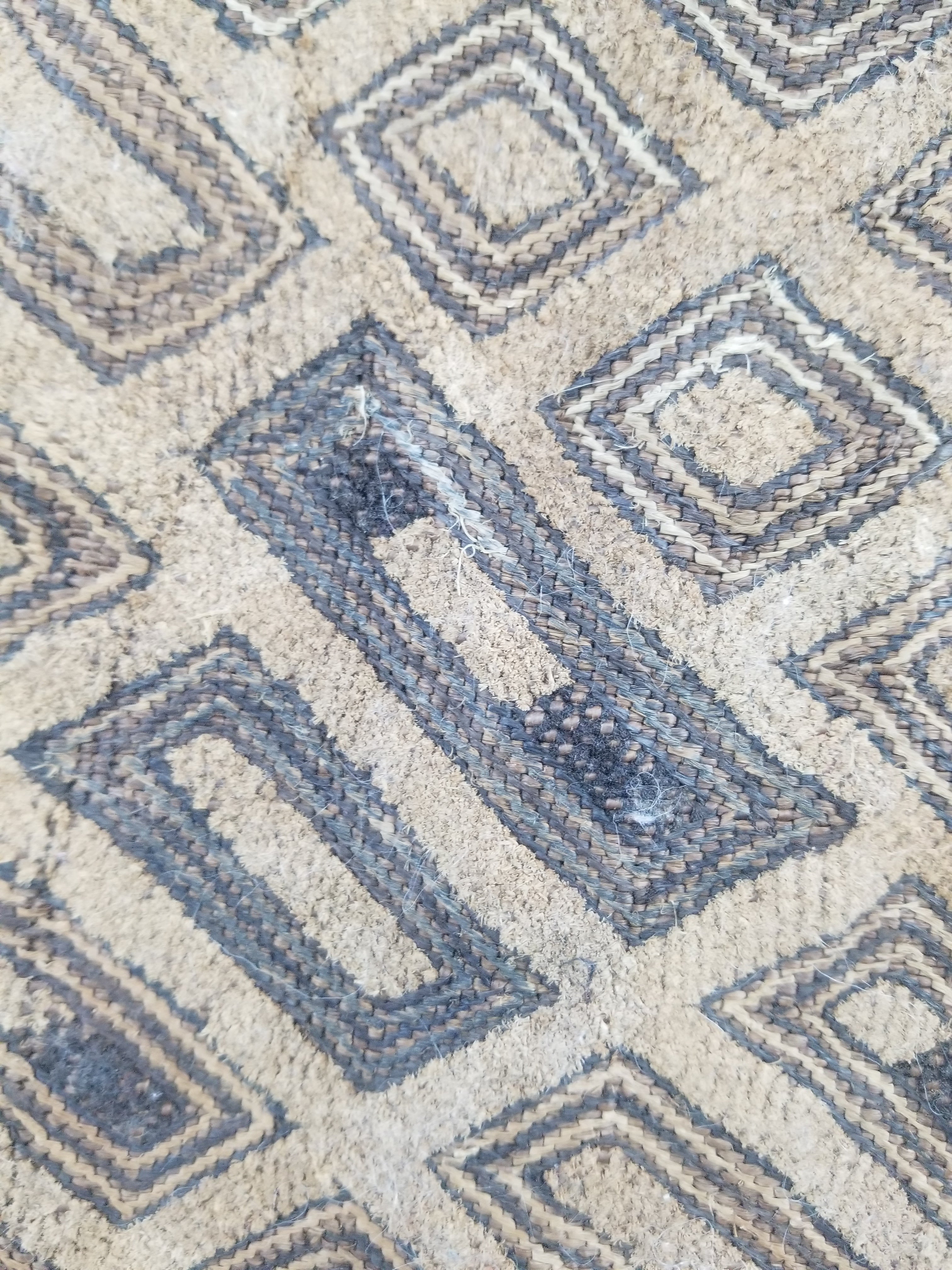 Vintage African Kuba Cloth Raffia Textile Panel 60x54cm