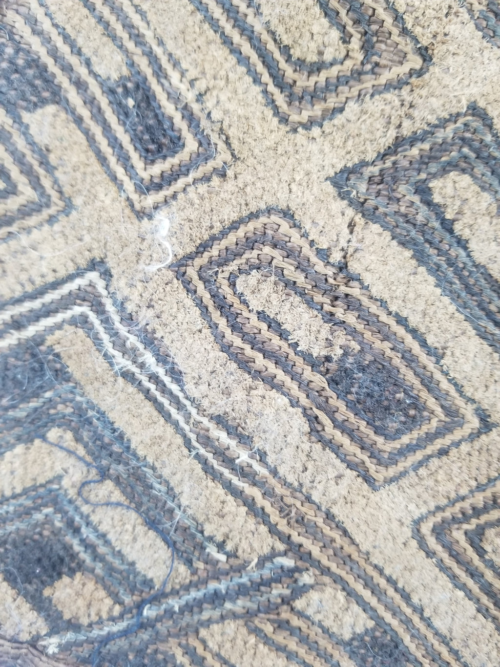 Vintage African Kuba Cloth Raffia Textile Panel 60x54cm