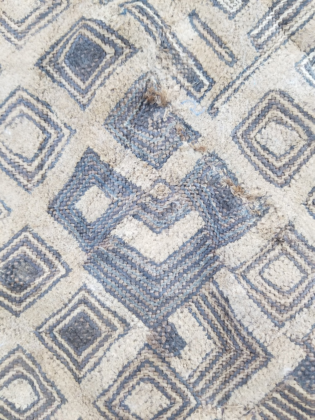 Vintage African Kuba Cloth Raffia Textile Panel 60x54cm