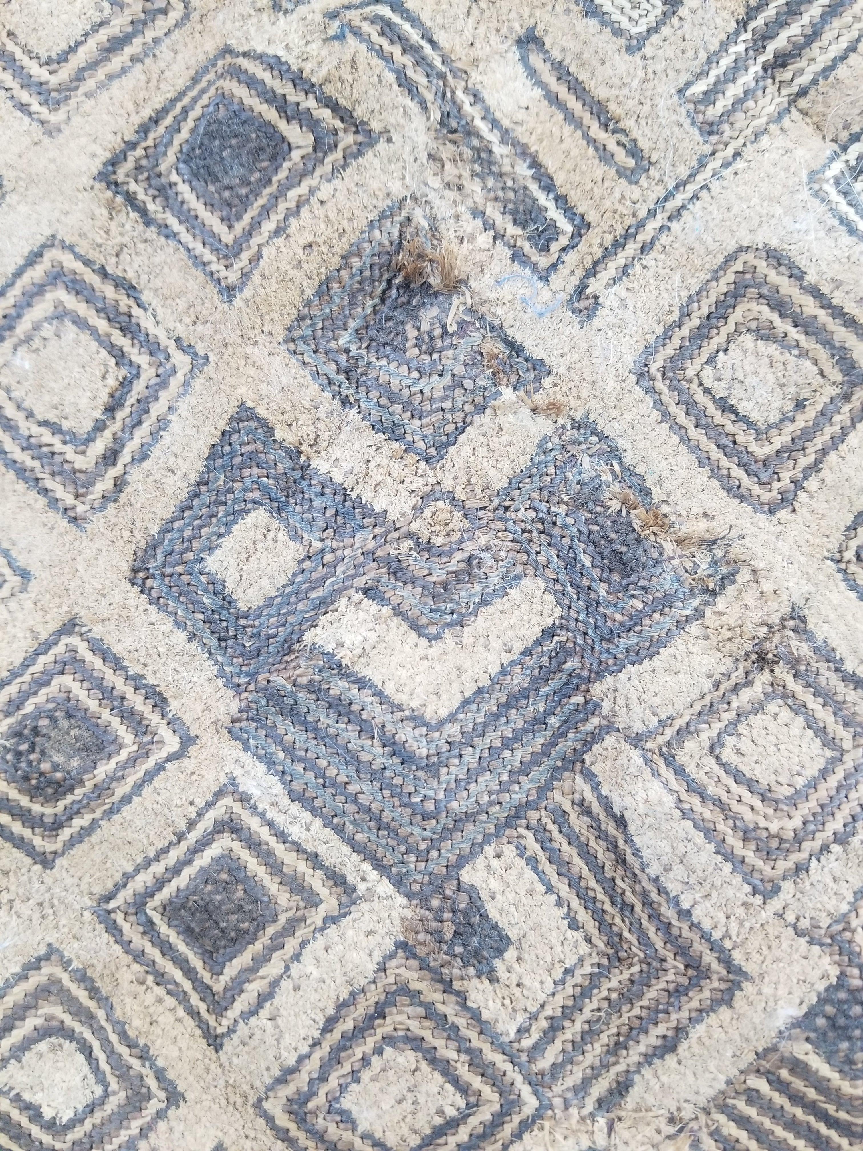 Vintage African Kuba Cloth Raffia Textile Panel 60x54cm