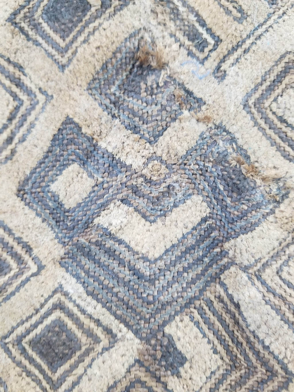 Vintage African Kuba Cloth Raffia Textile Panel 60x54cm