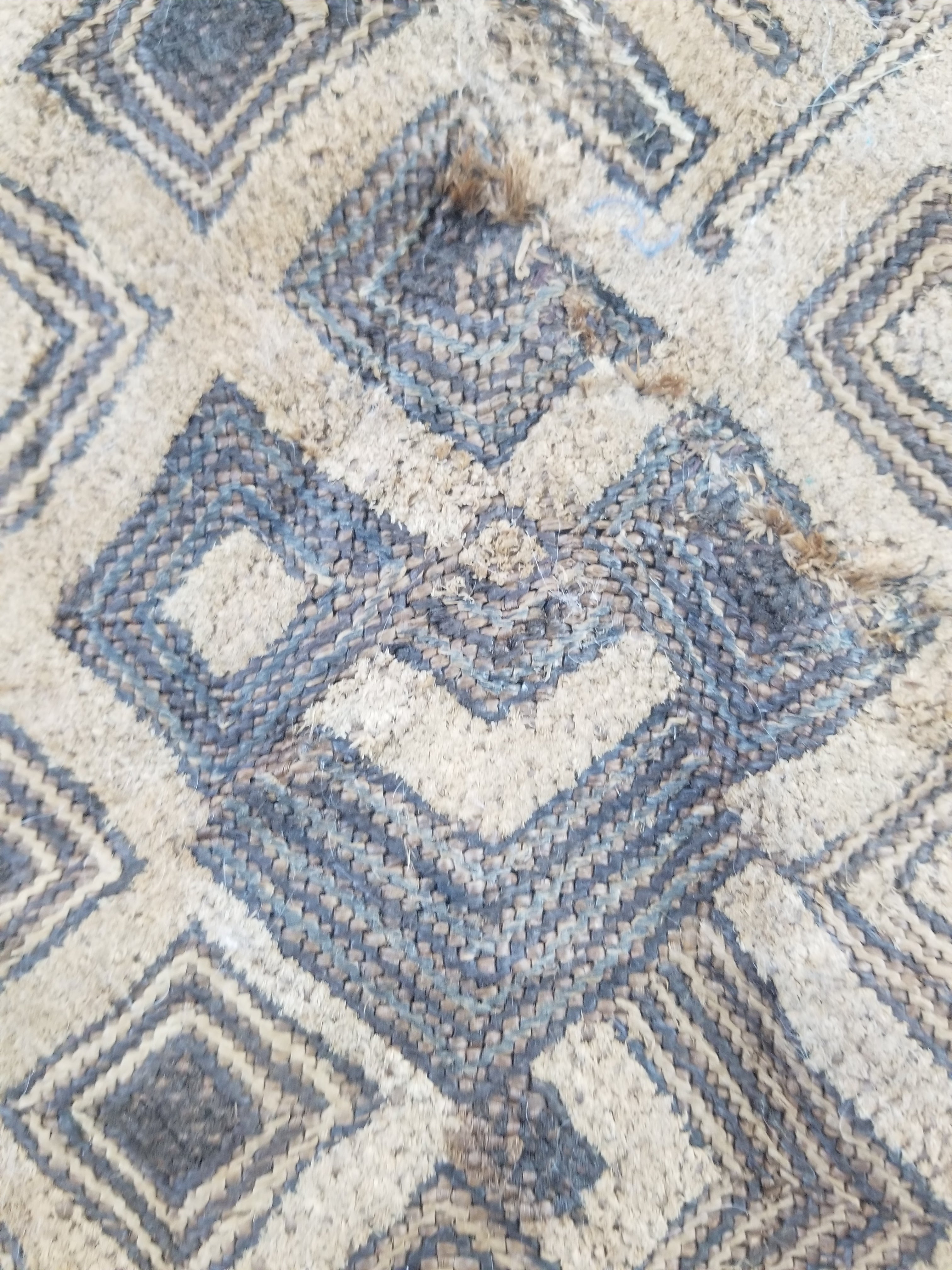 Vintage African Kuba Cloth Raffia Textile Panel 60x54cm