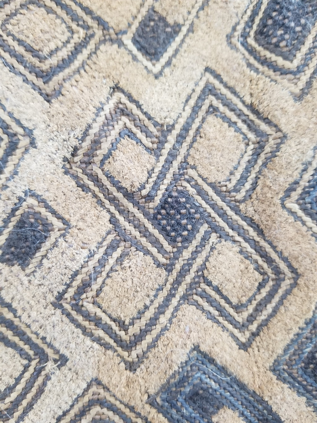 Vintage African Kuba Cloth Raffia Textile Panel 60x54cm