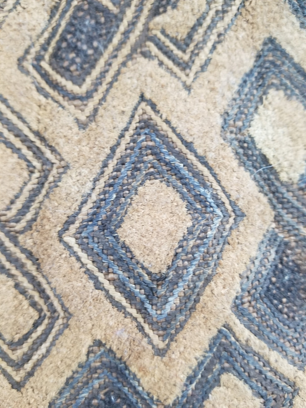 Vintage African Kuba Cloth Raffia Textile Panel 60x54cm