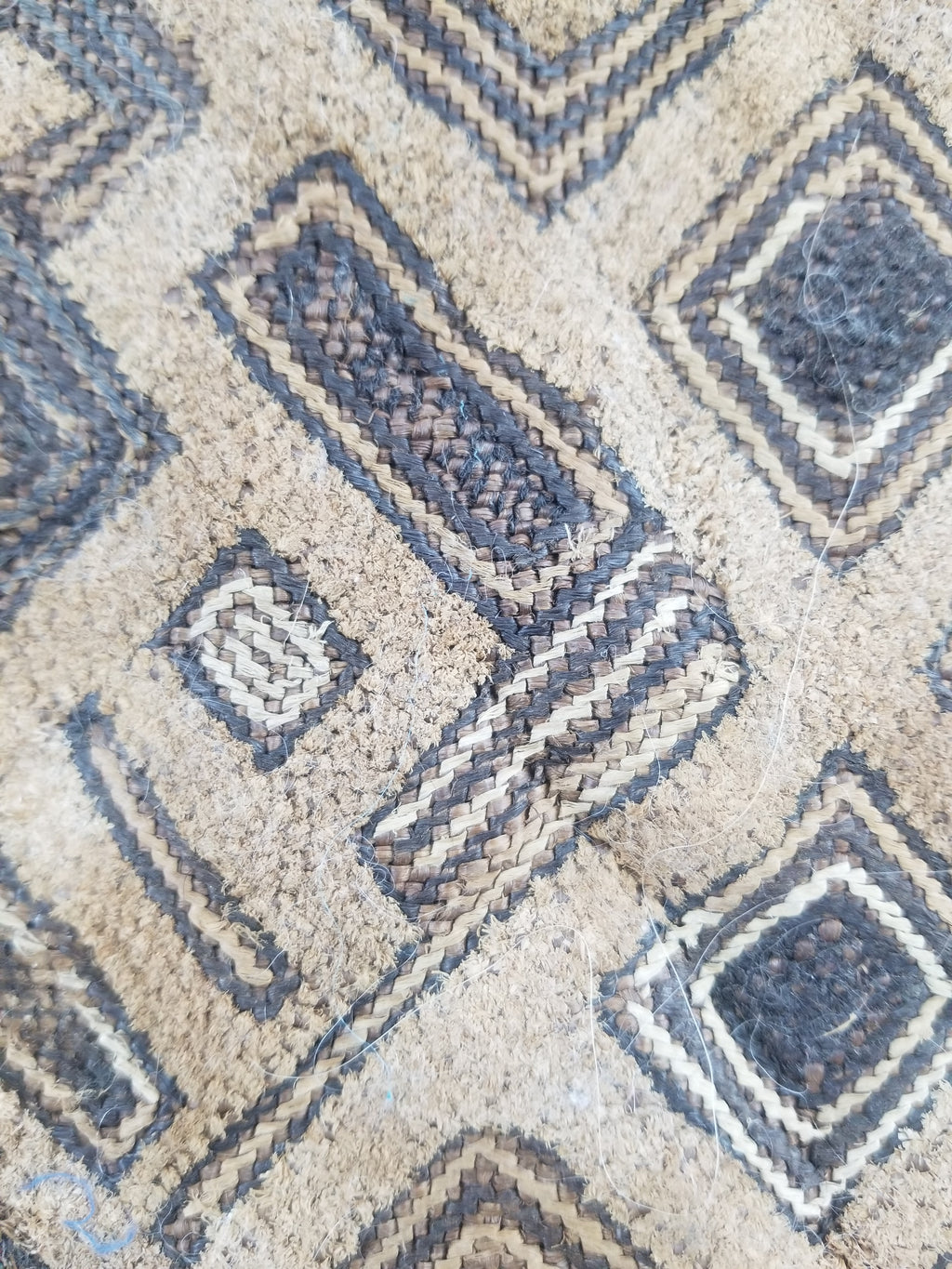 Vintage African Kuba Cloth Raffia Textile Panel 60x54cm