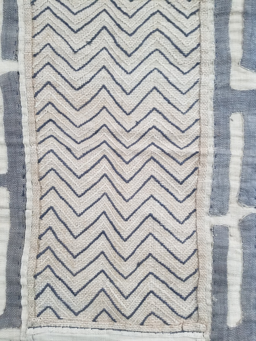 Vintage African Handwoven Kuba Cloth Raffia Textile Panel 103x42cm