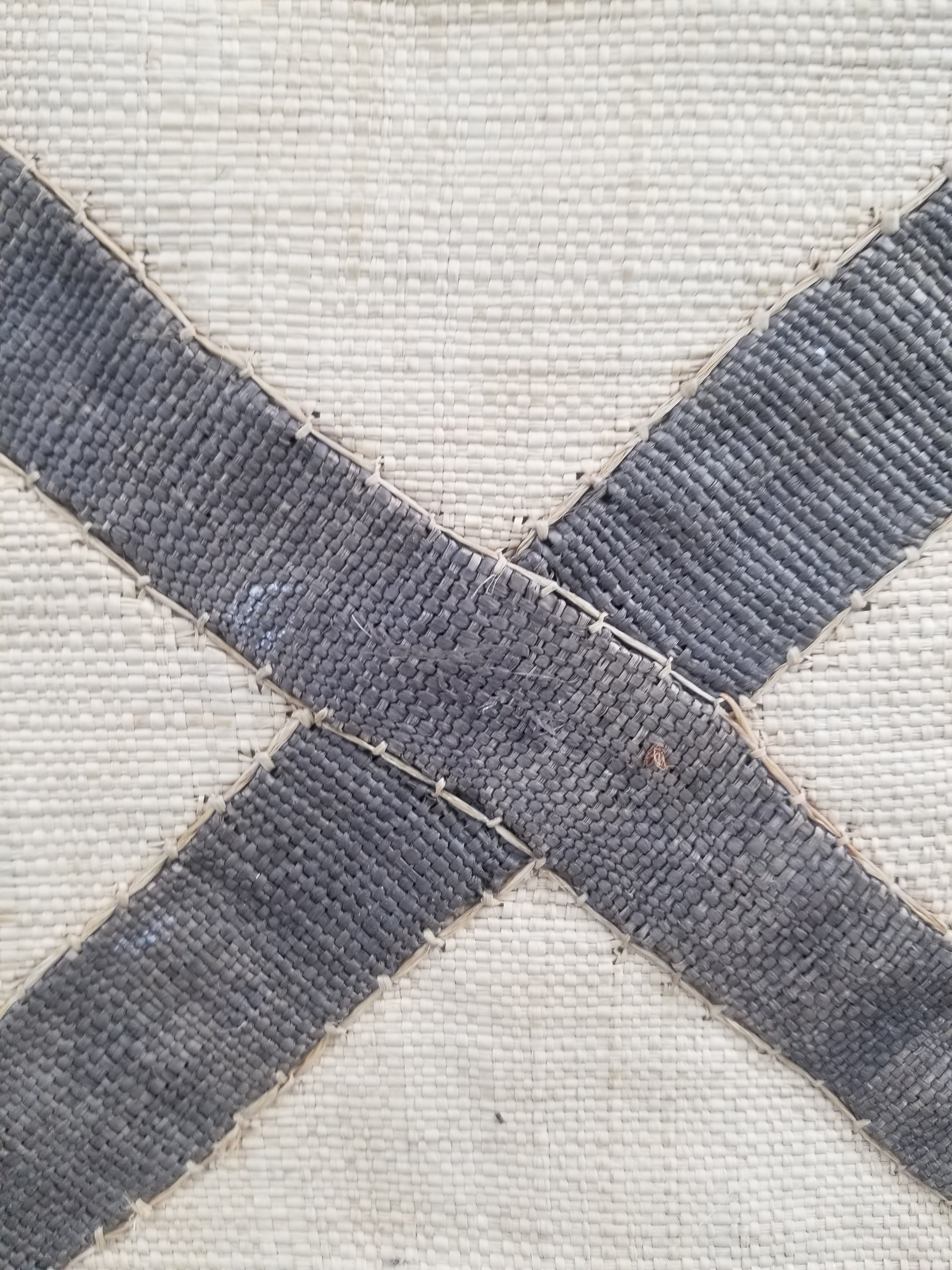 Vintage African Handwoven Kuba Cloth Raffia Textile Panel 103x42cm