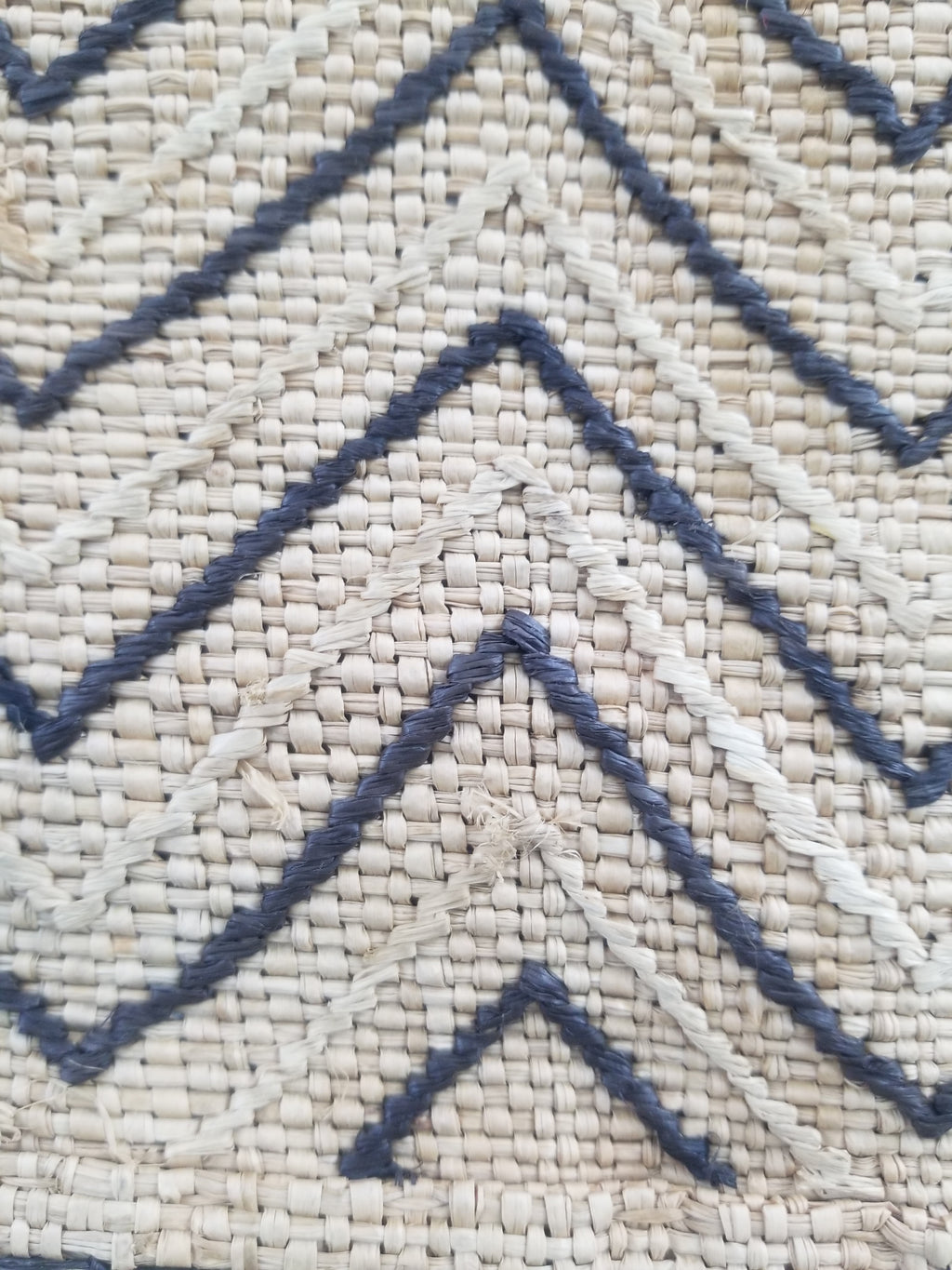 Vintage African Handwoven Kuba Cloth Raffia Textile Panel 103x42cm