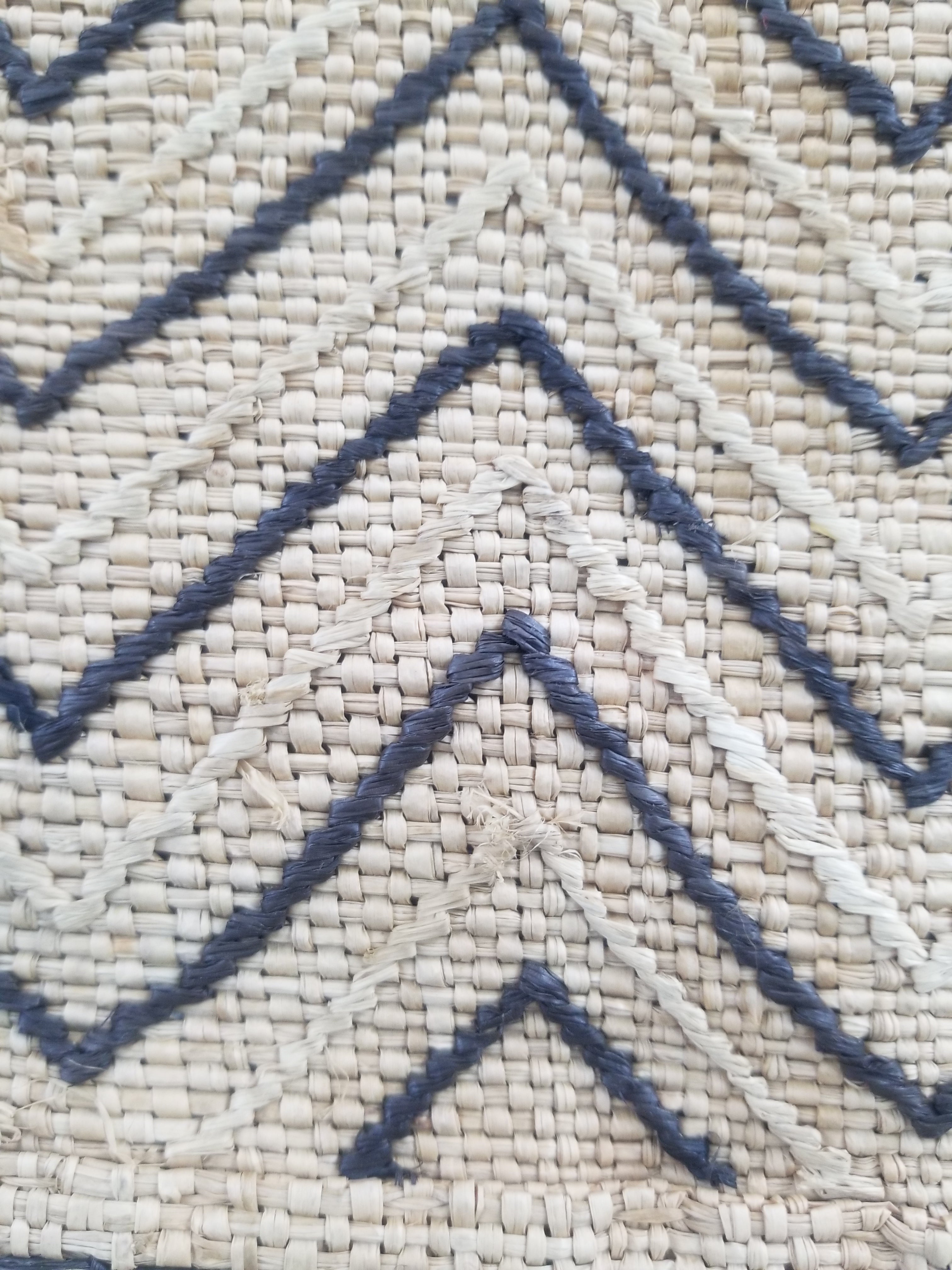 Vintage African Handwoven Kuba Cloth Raffia Textile Panel 103x42cm