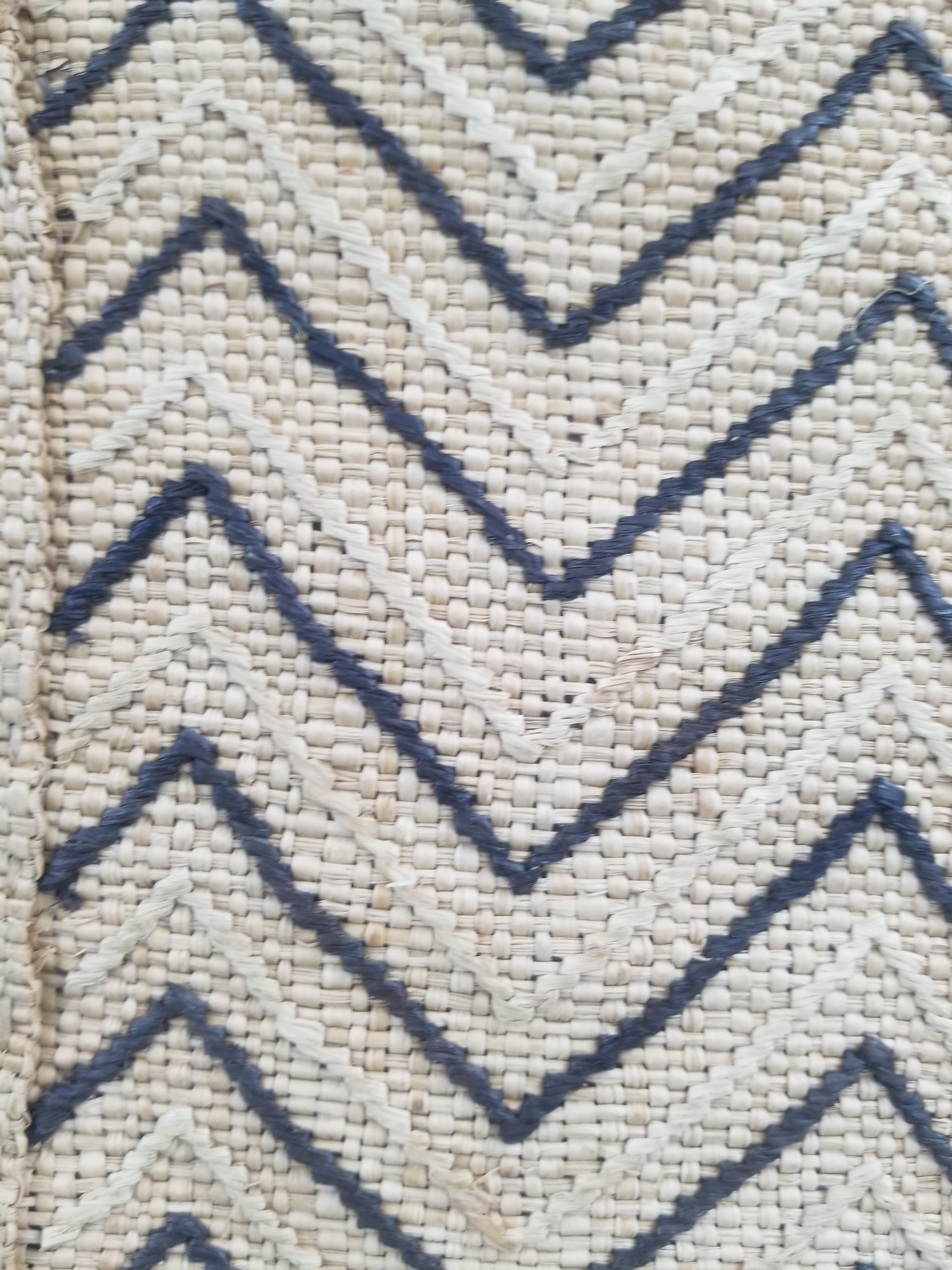 Vintage African Handwoven Kuba Cloth Raffia Textile Panel 103x42cm