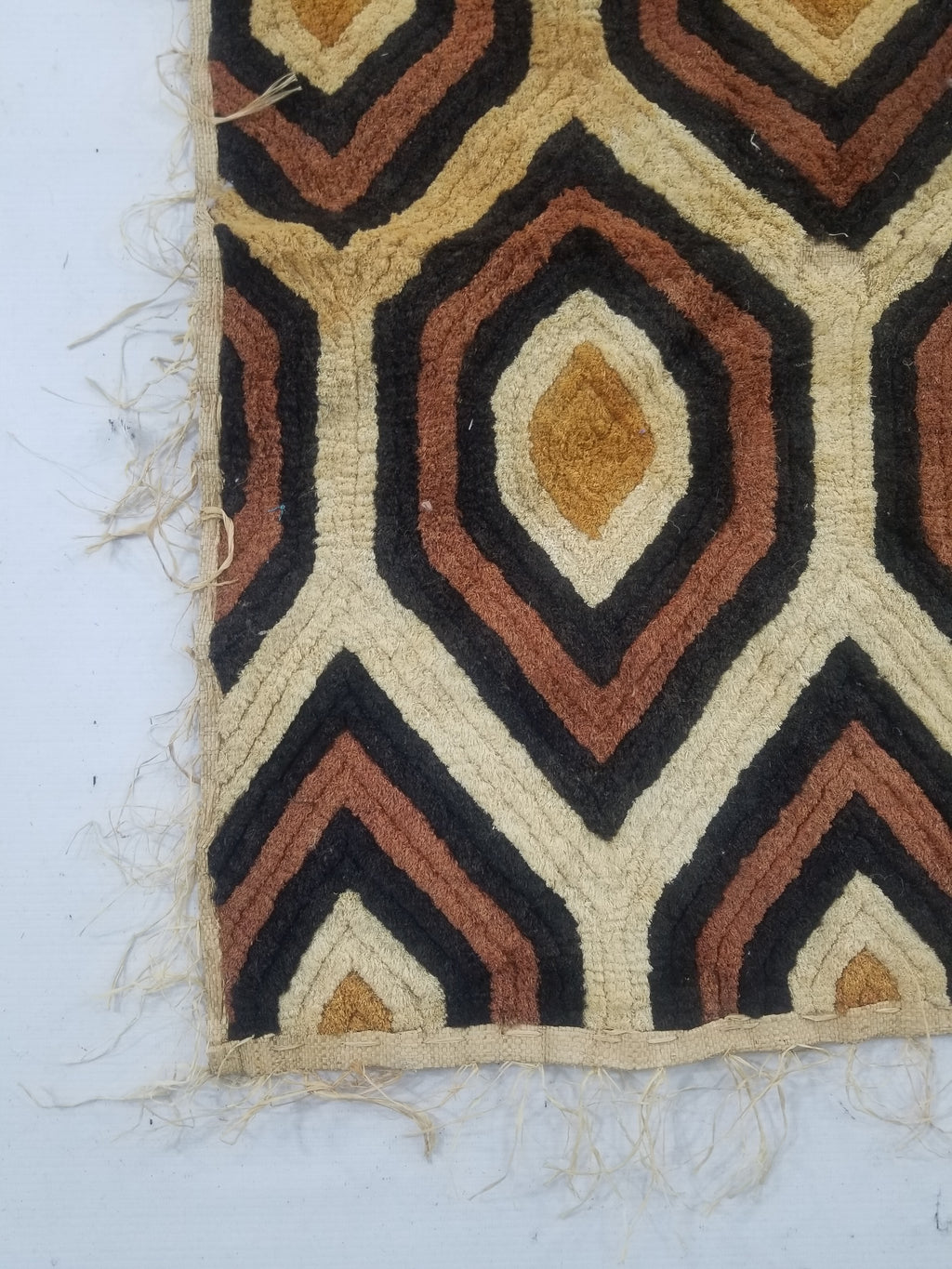 Vintage African Handwoven Kuba Showa Cloth Raffia Textile Panel 68x66cm