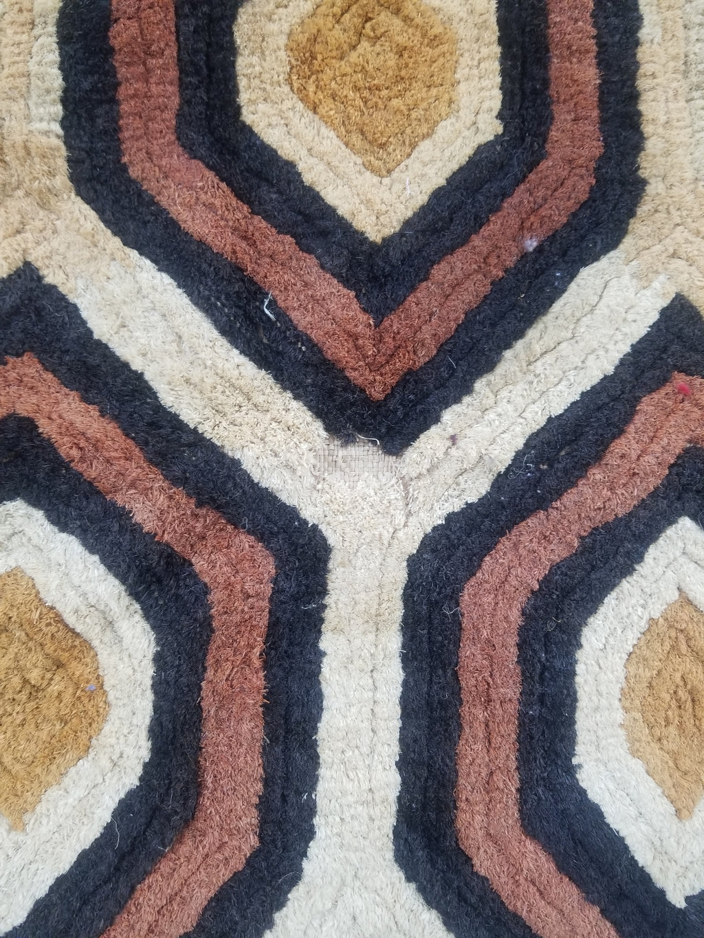 Vintage African Handwoven Kuba Showa Cloth Raffia Textile Panel 68x66cm