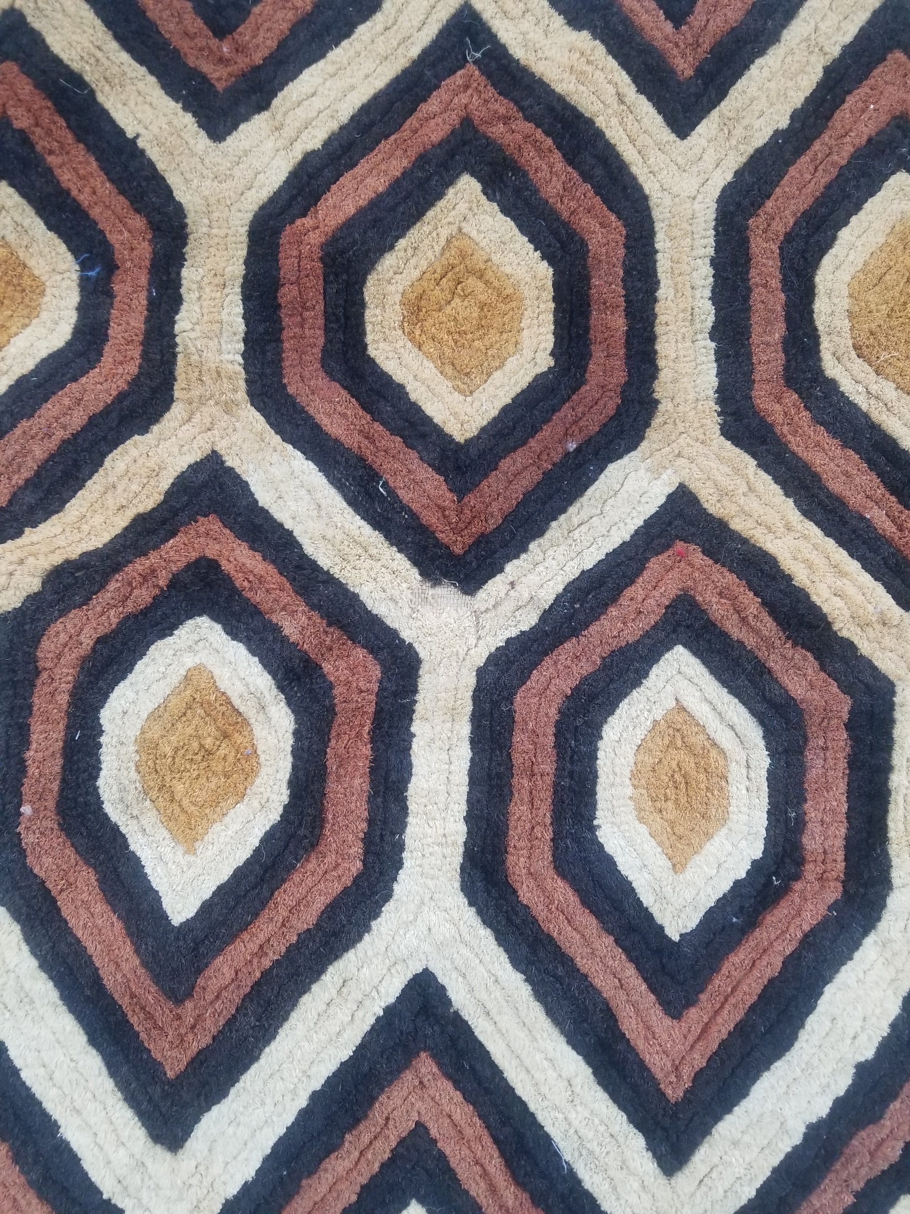 Vintage African Handwoven Kuba Showa Cloth Raffia Textile Panel 68x66cm
