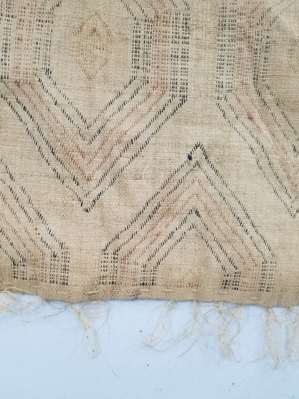 Vintage African Handwoven Kuba Showa Cloth Raffia Textile Panel 68x66cm
