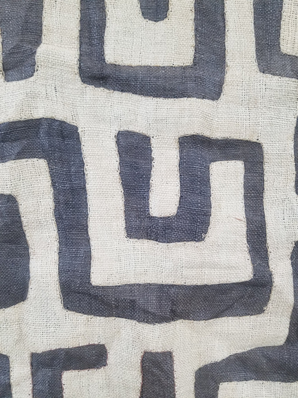 Vintage African Handwoven Kuba Cloth Raffia Textile Panel 162x61cm