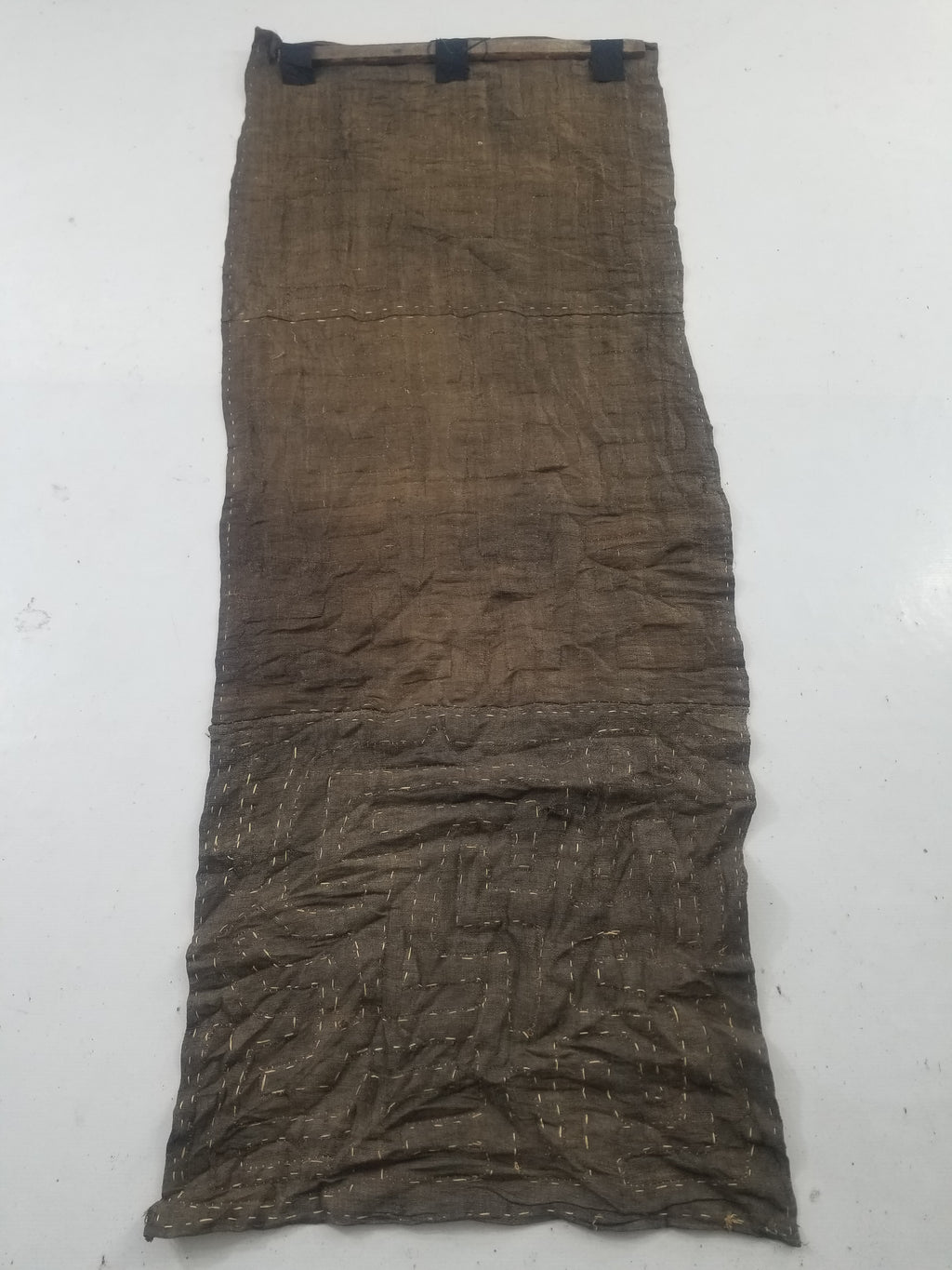 Vintage African Handwoven Kuba Cloth Raffia Textile Panel 162x61cm