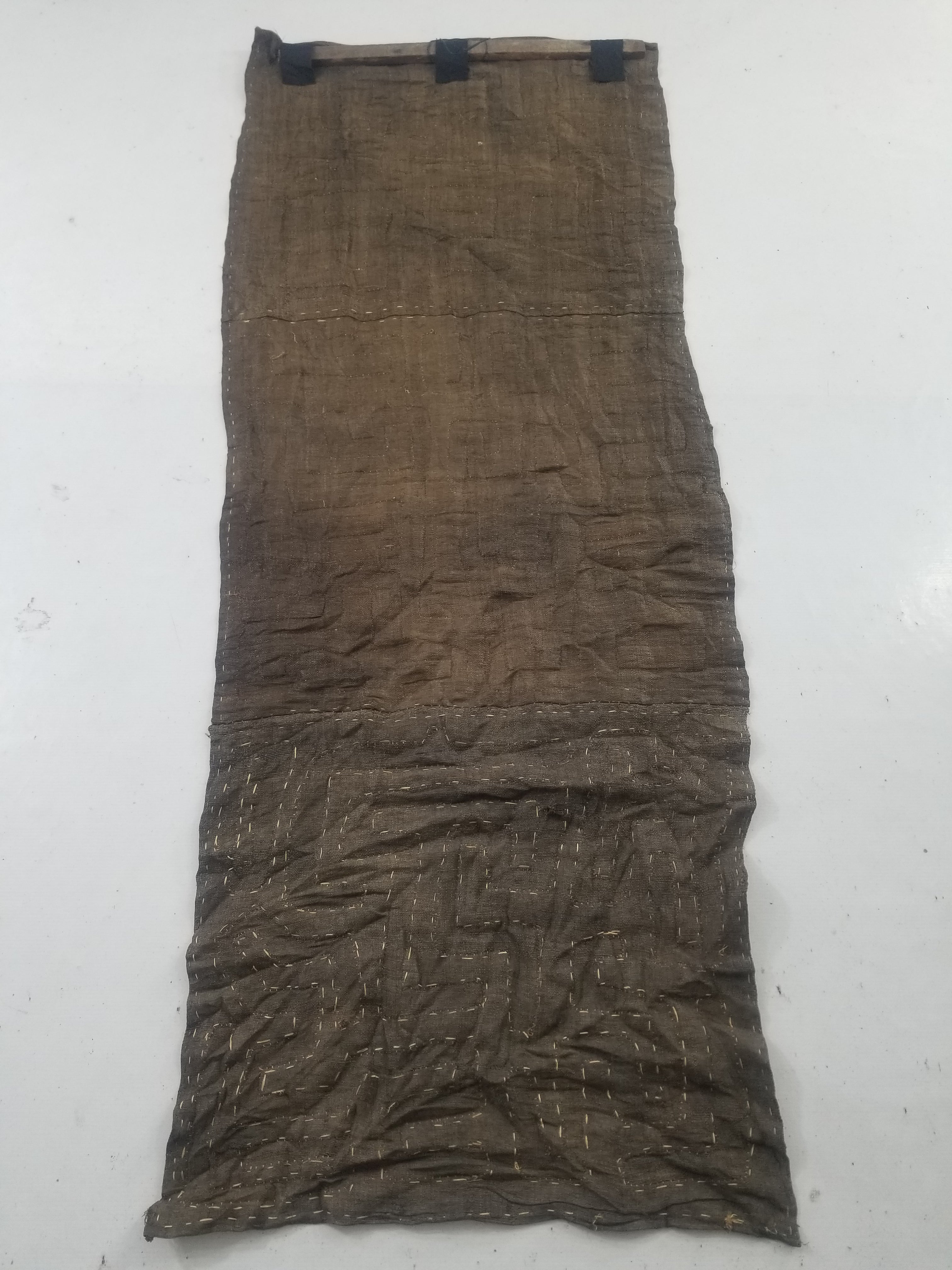 Vintage African Handwoven Kuba Cloth Raffia Textile Panel 162x61cm