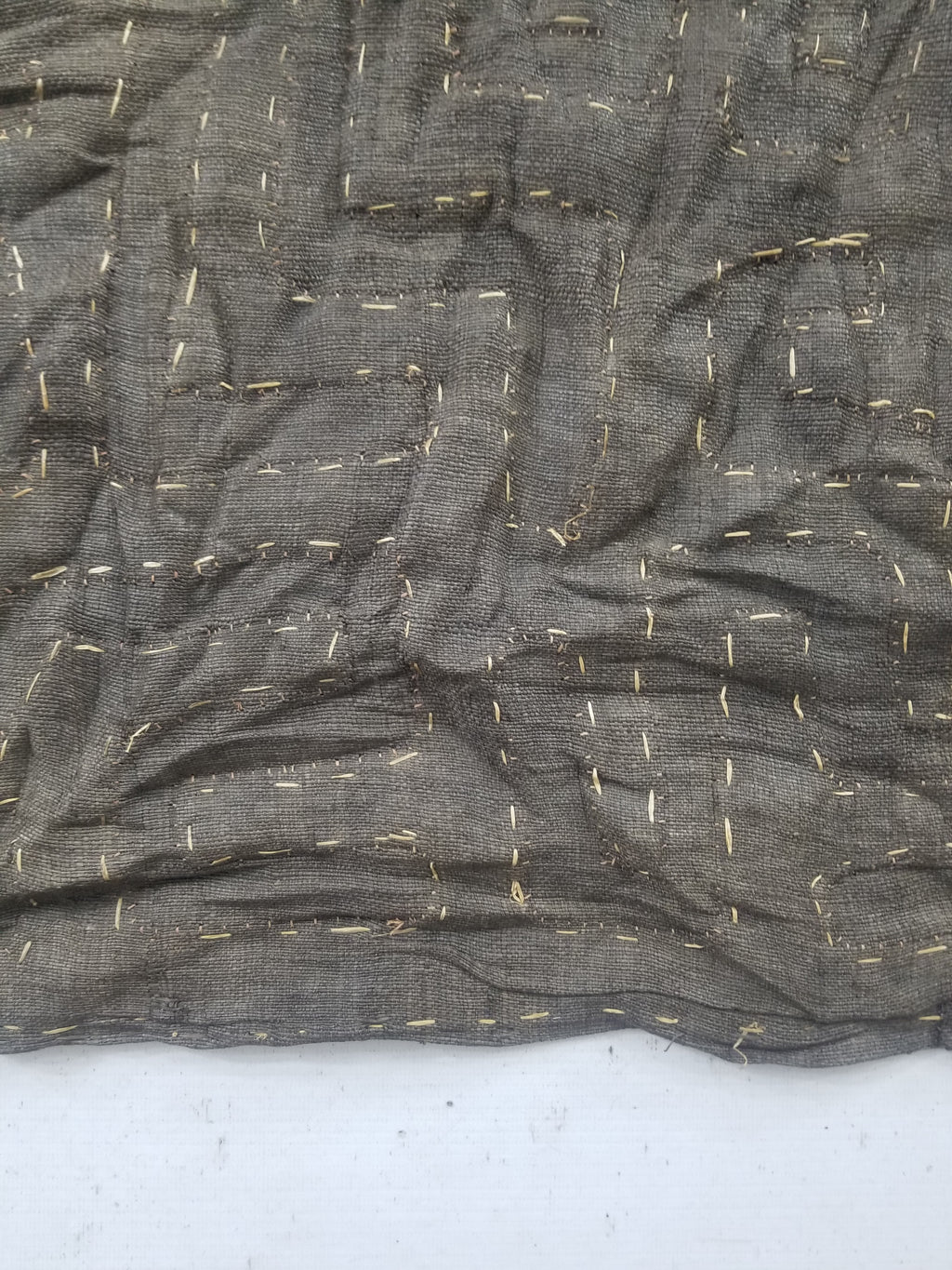 Vintage African Handwoven Kuba Cloth Raffia Textile Panel 162x61cm