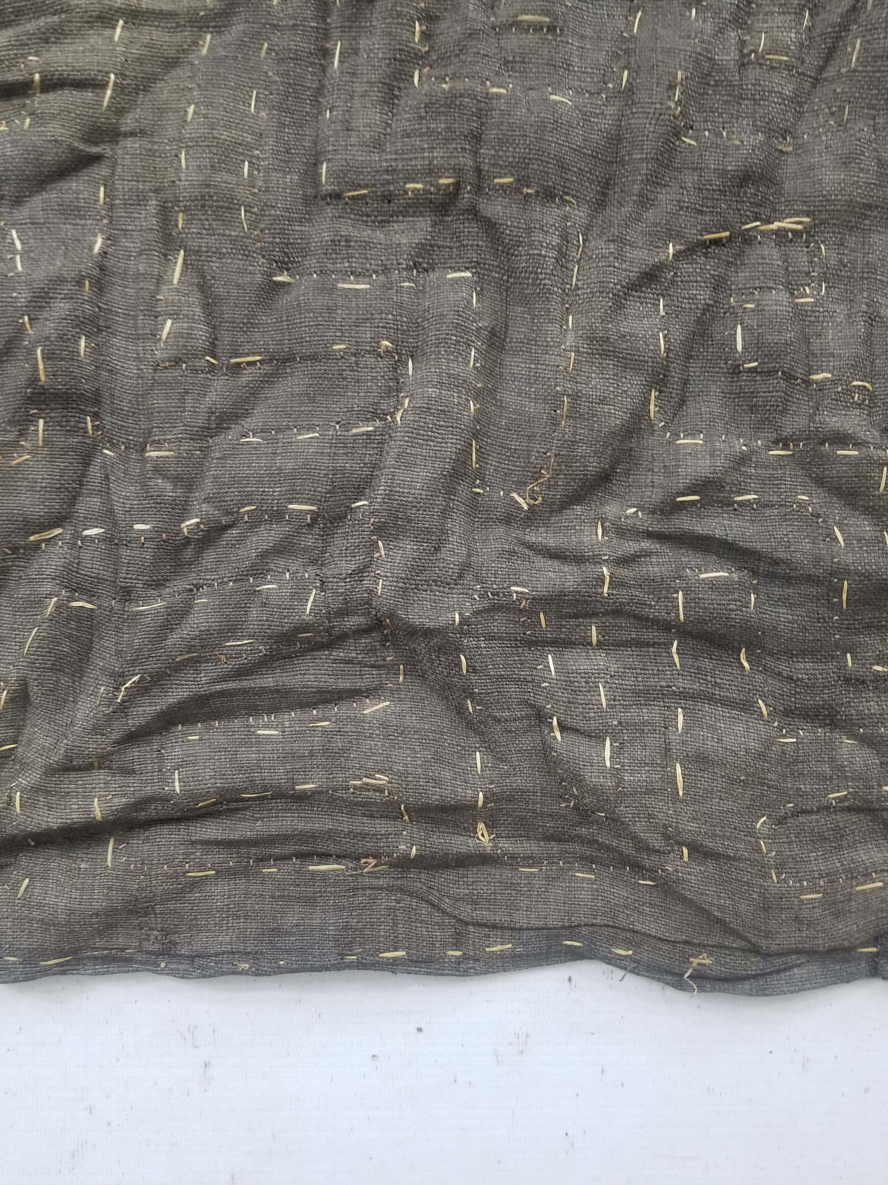 Vintage African Handwoven Kuba Cloth Raffia Textile Panel 162x61cm