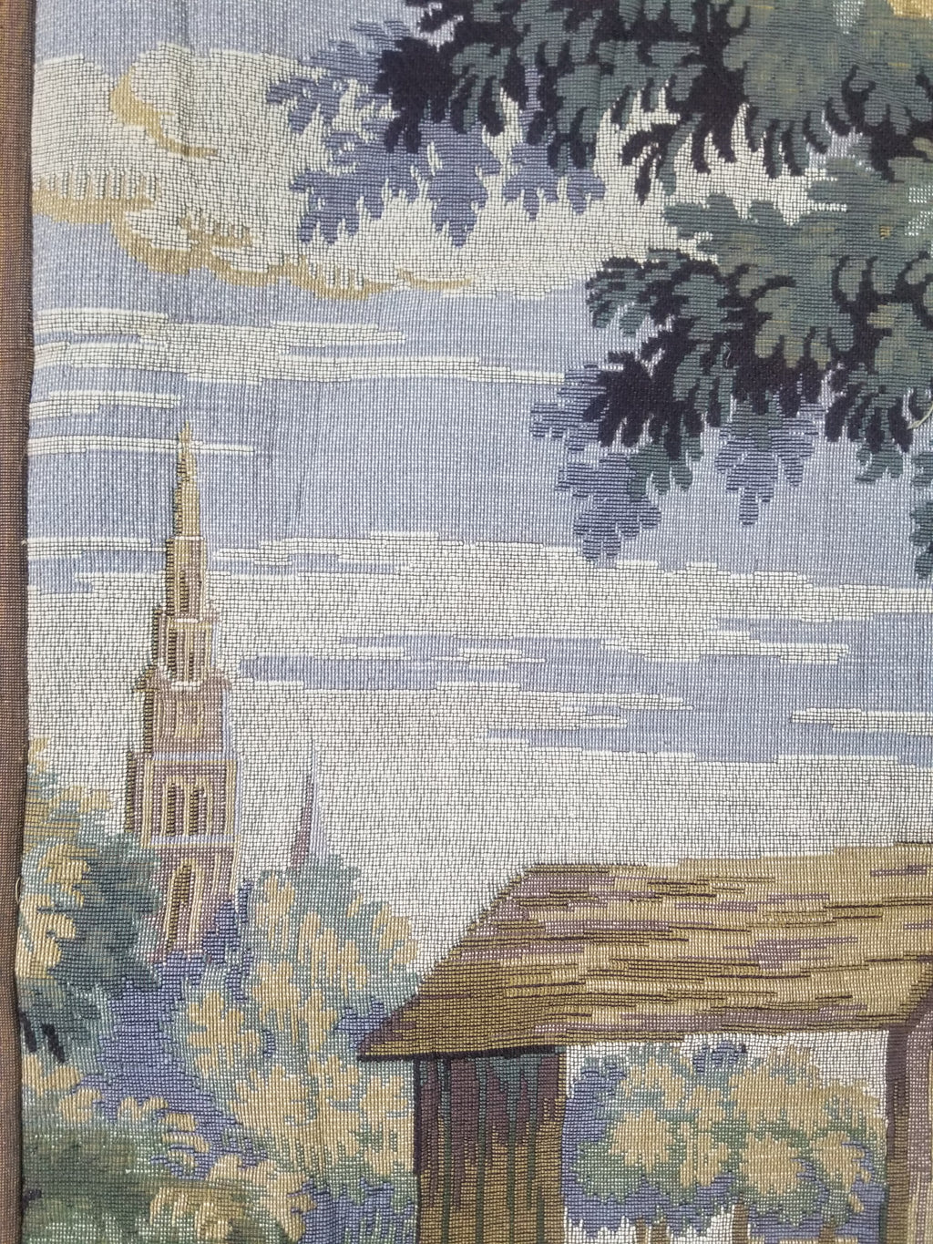 Vintage French Village Festival Scene Wall Hanging Tapestry 138x172cm