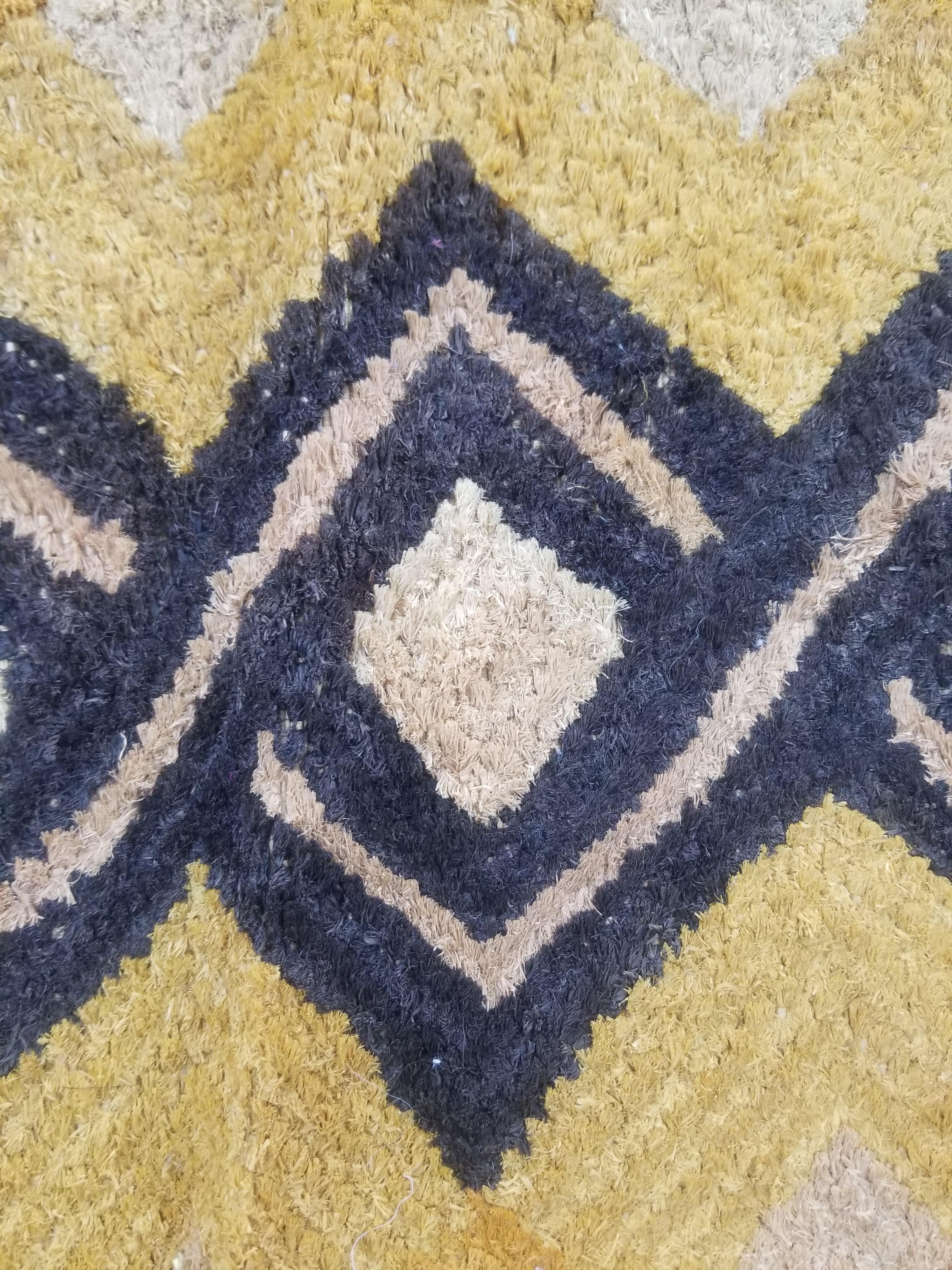 Vintage African Handwoven Kuba Showa Cloth Raffia Textile Panel 55x54cm
