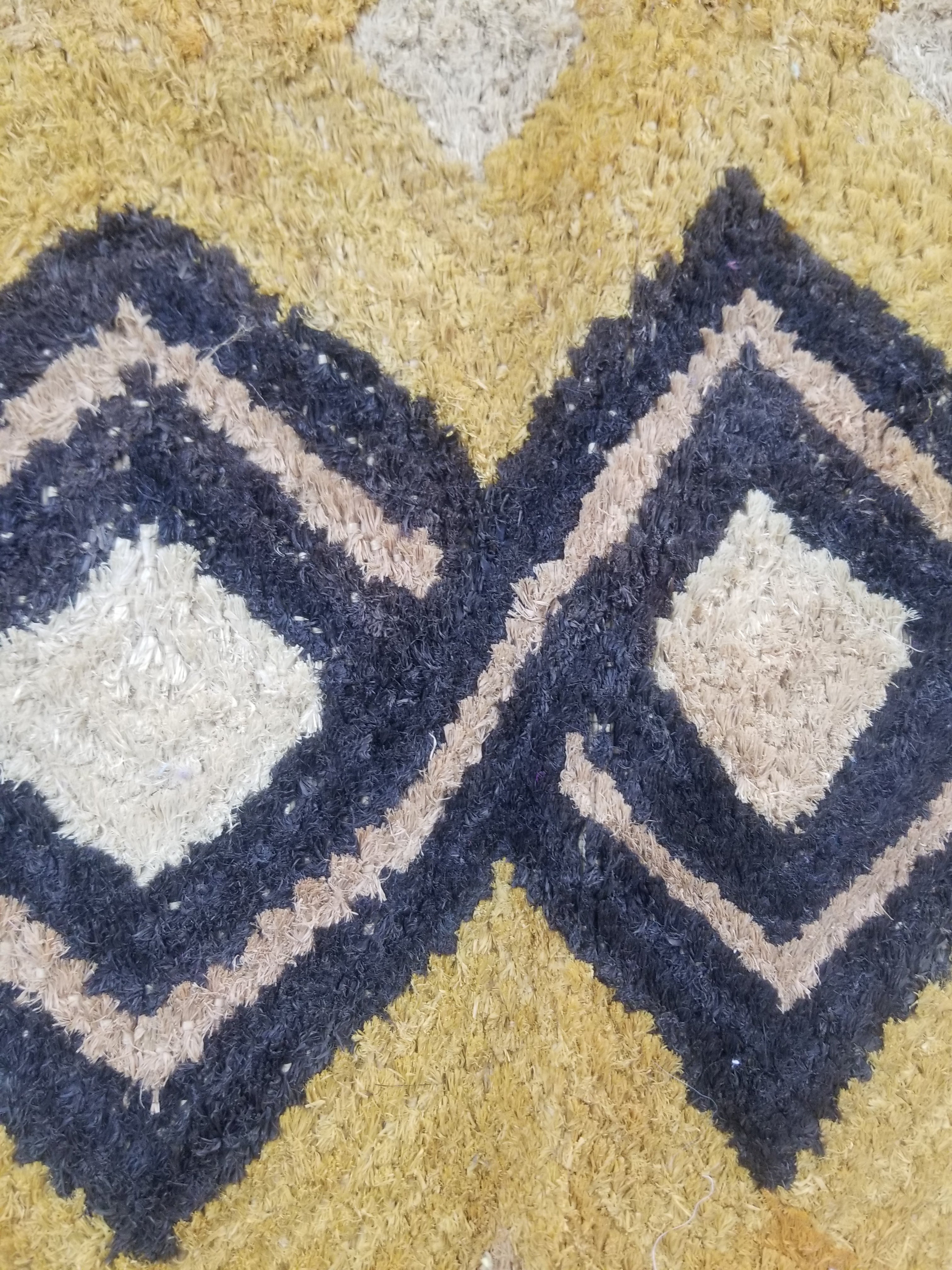 Vintage African Handwoven Kuba Showa Cloth Raffia Textile Panel 55x54cm