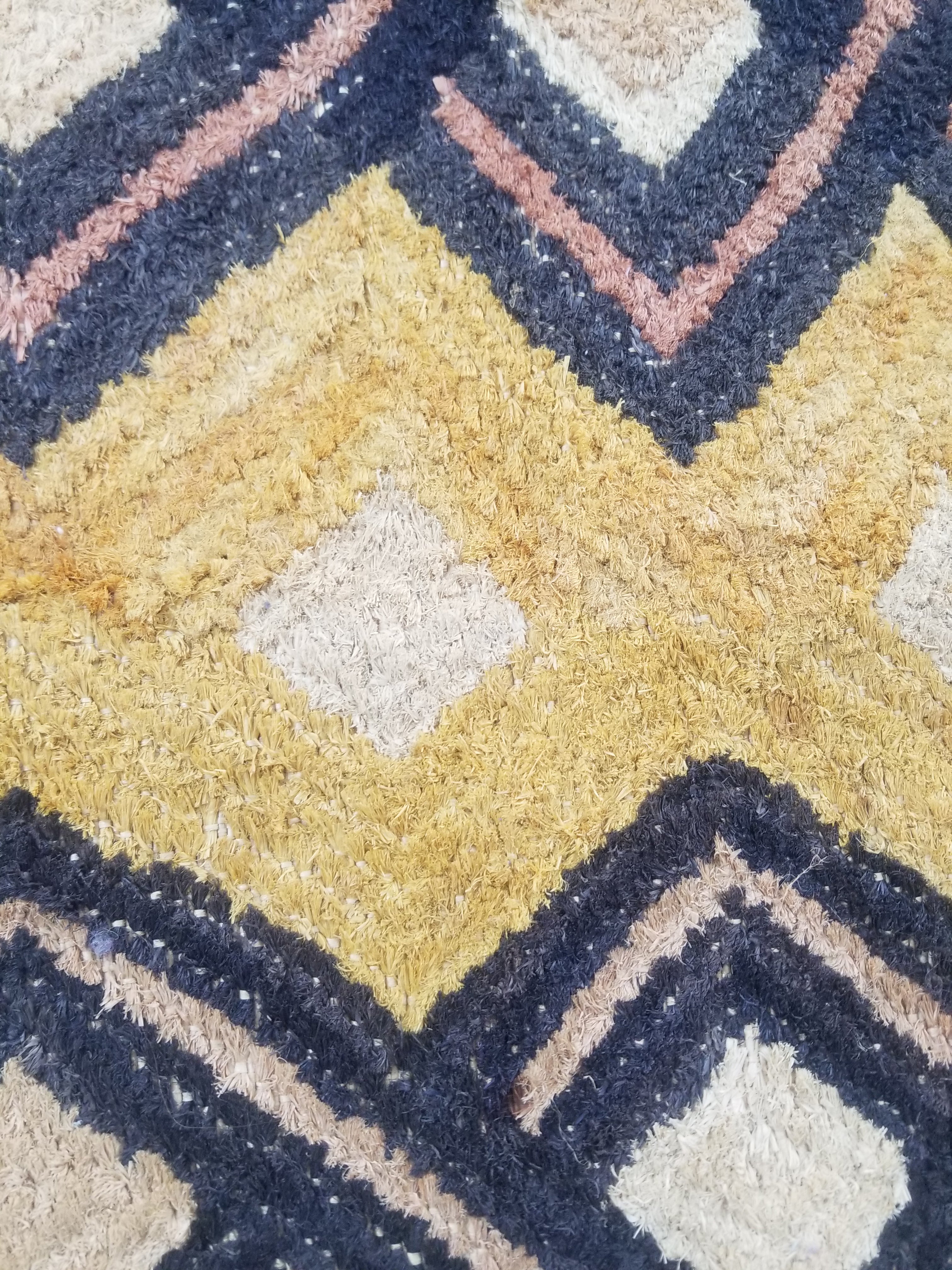 Vintage African Handwoven Kuba Showa Cloth Raffia Textile Panel 55x54cm