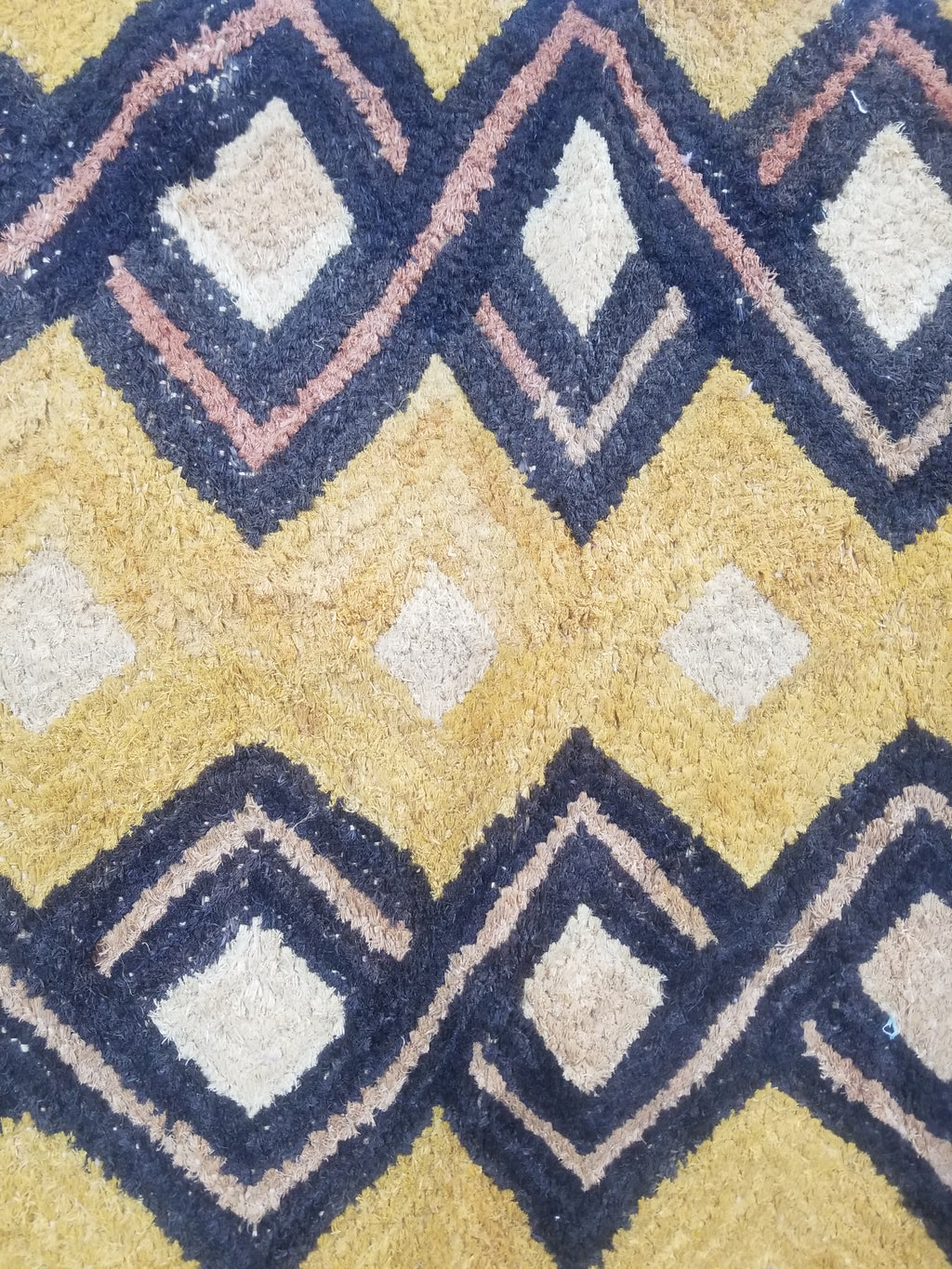 Vintage African Handwoven Kuba Showa Cloth Raffia Textile Panel 55x54cm